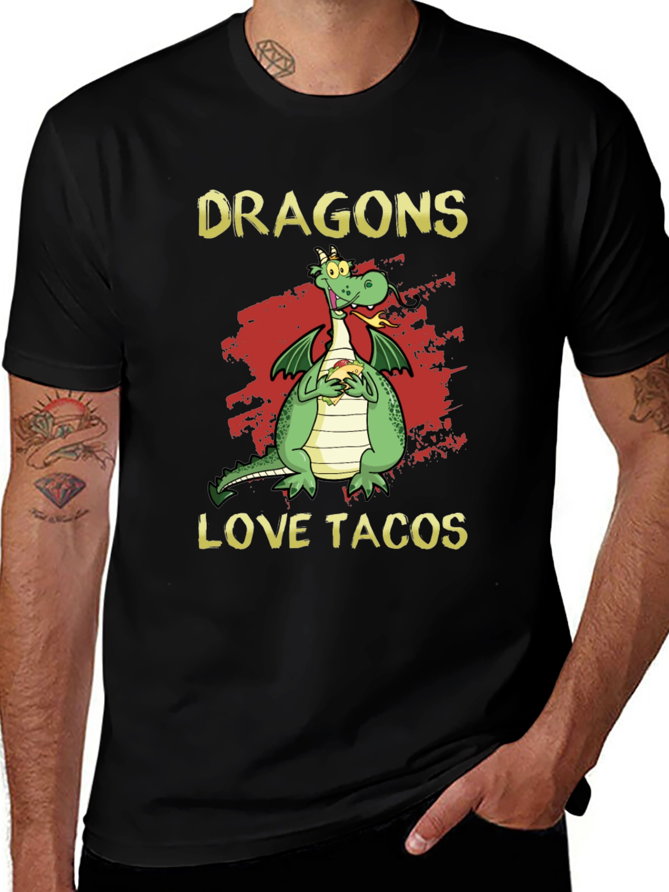 Dragons Love Tacos Graphic T-Shirt