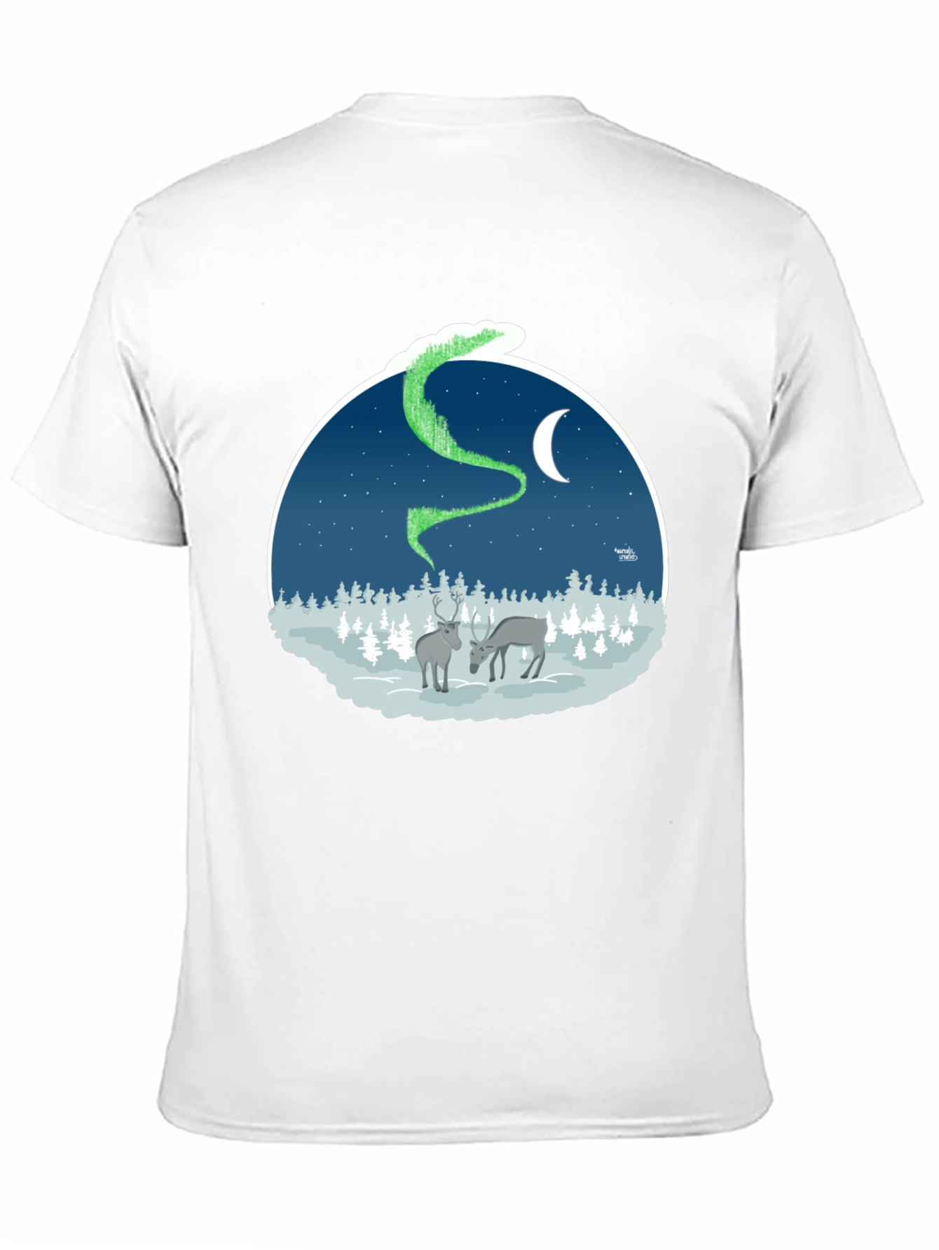 Northern Lights Deer Graphic Tee