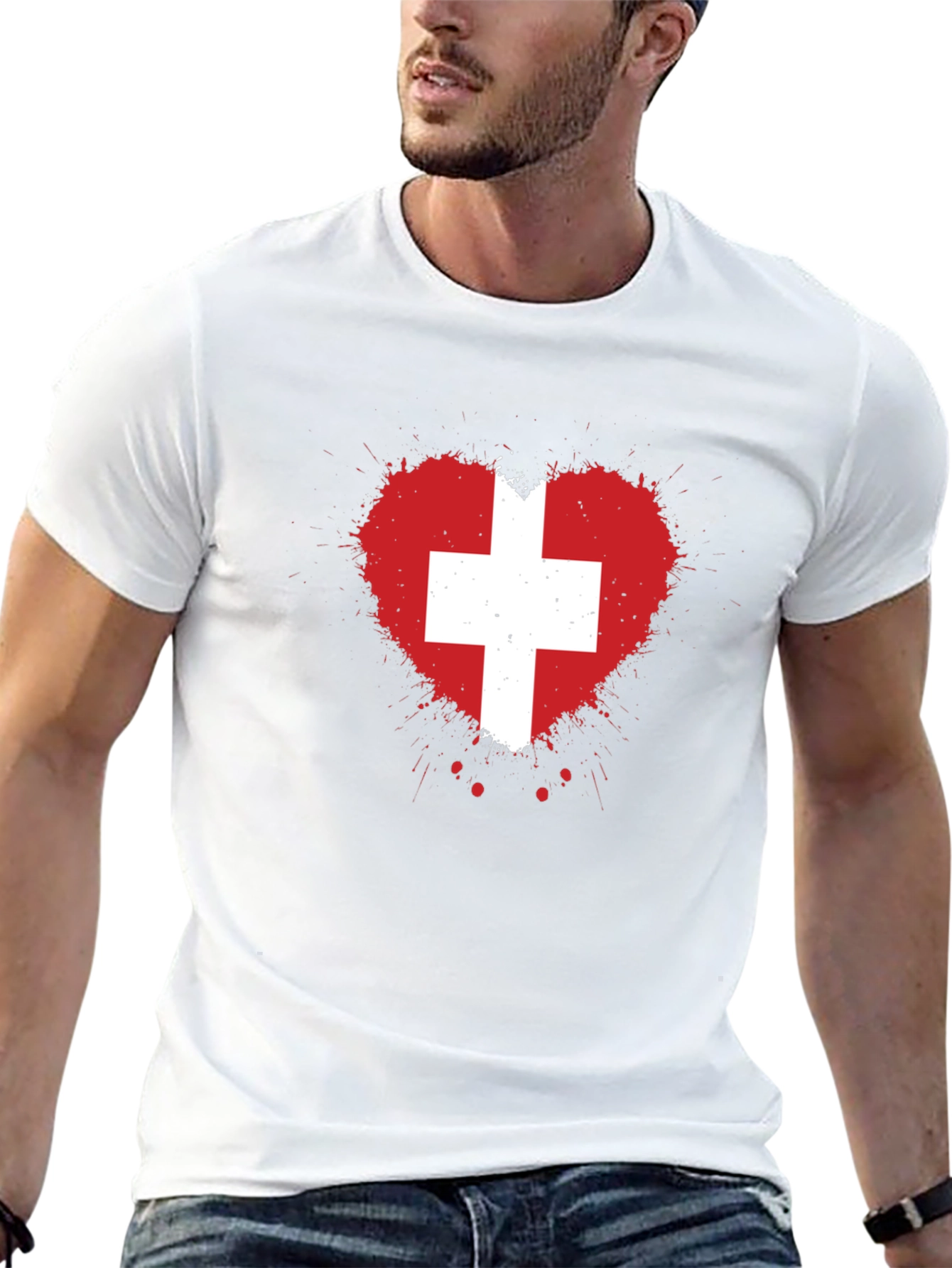 Swiss Heart Flag Graphic Tee