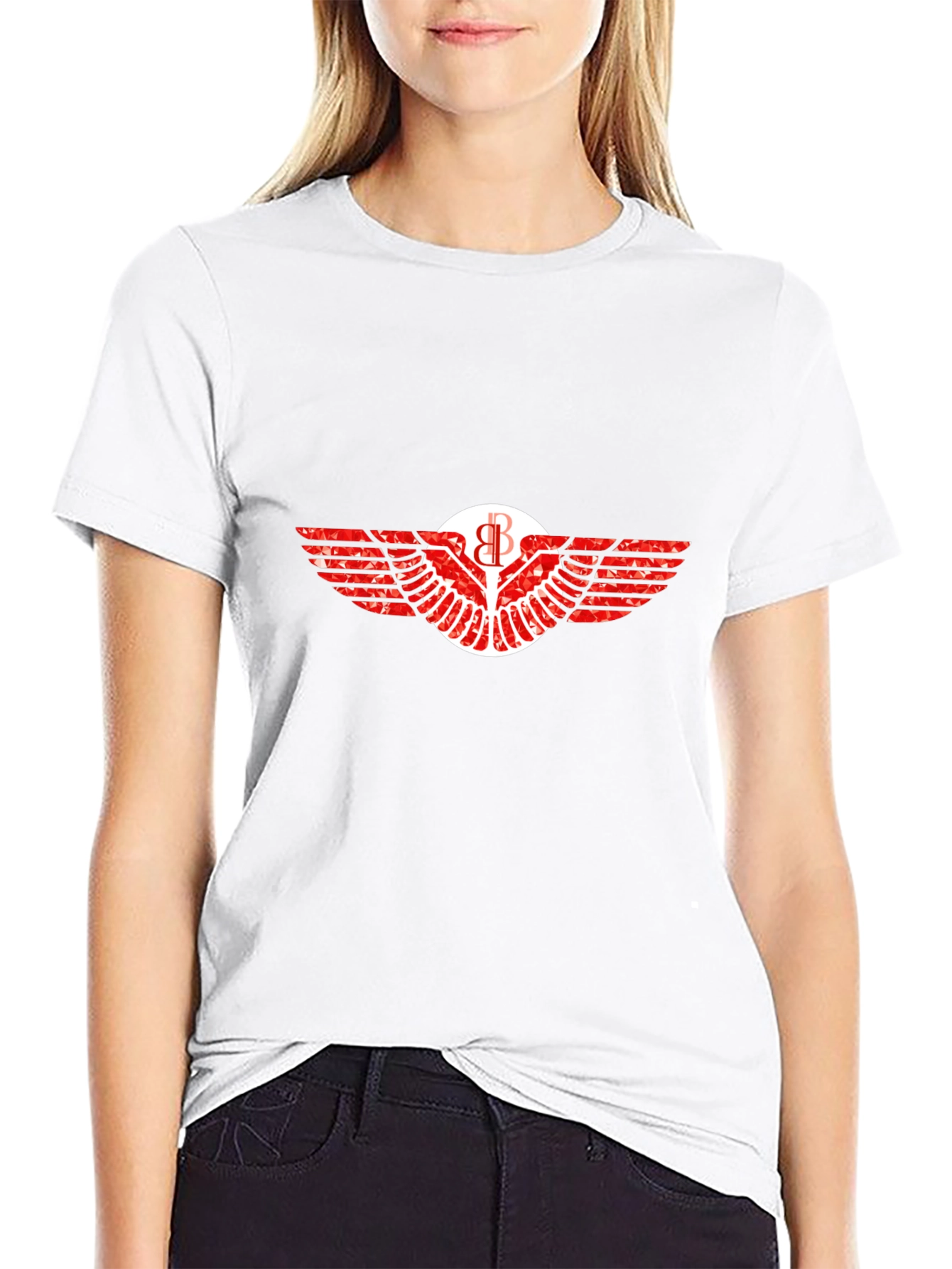 Graphic Tee: Winged Emblem Print