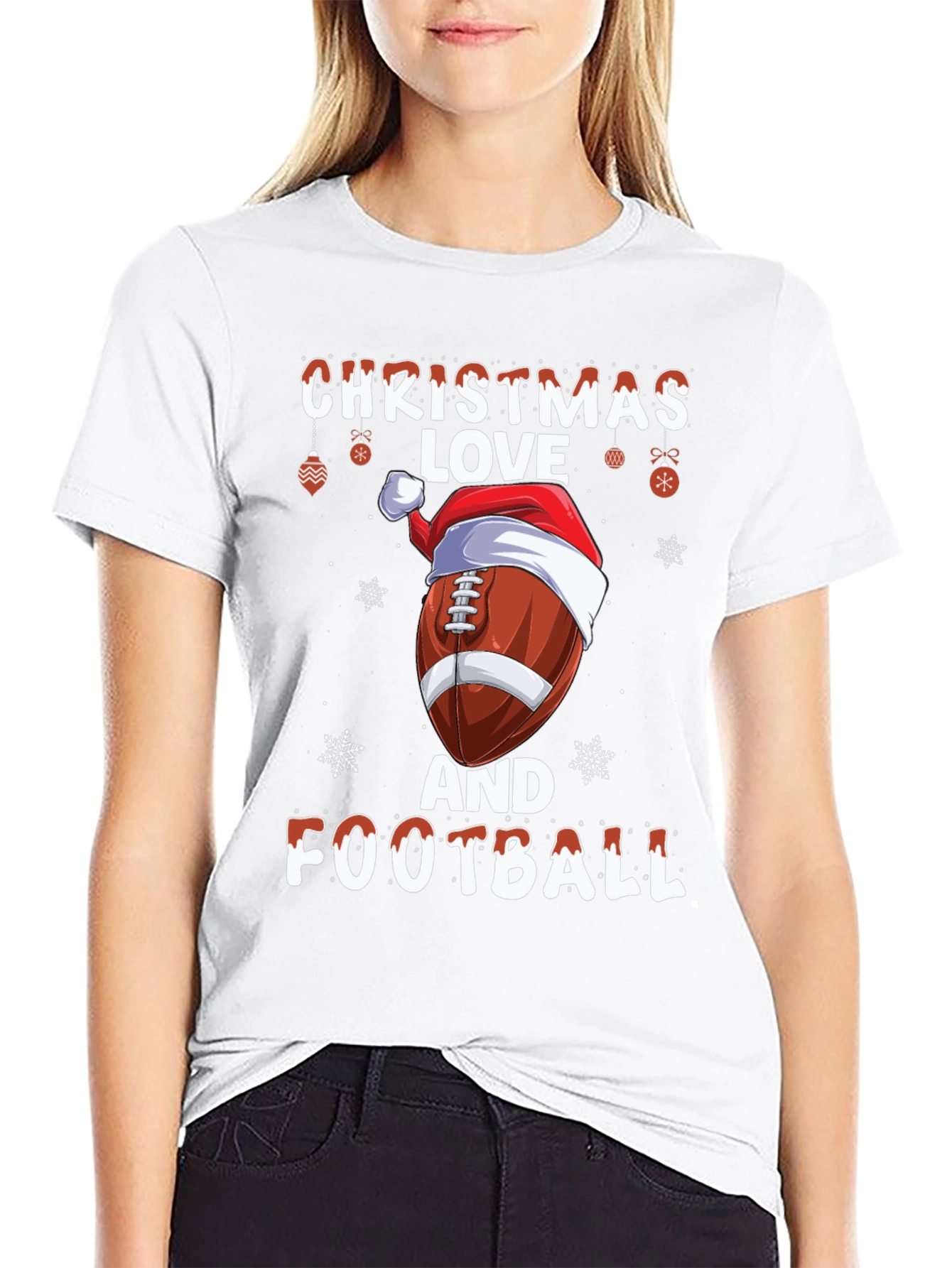 Christmas Football Love Graphic T-Shirt