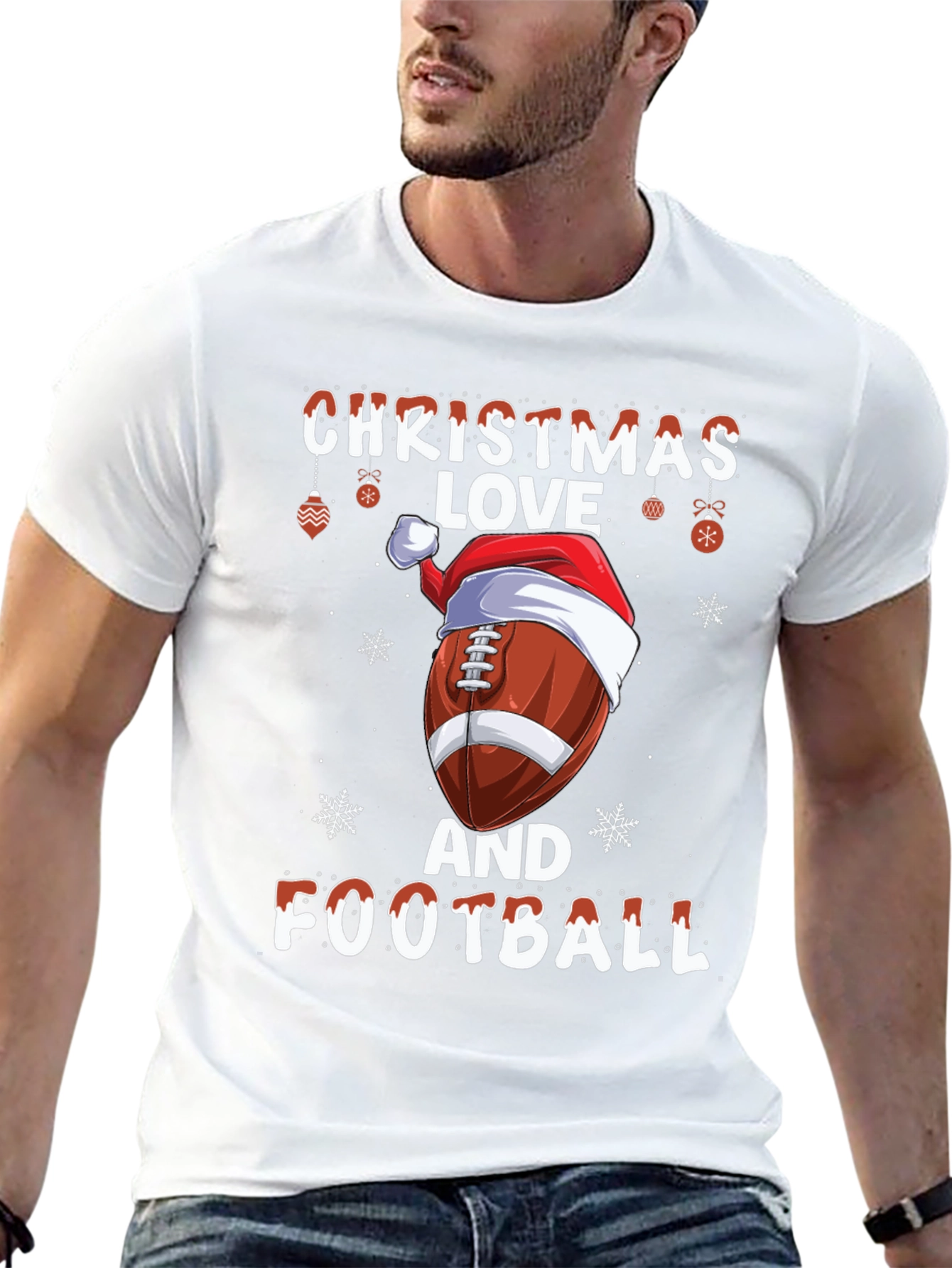 Christmas Football Love Graphic T-Shirt