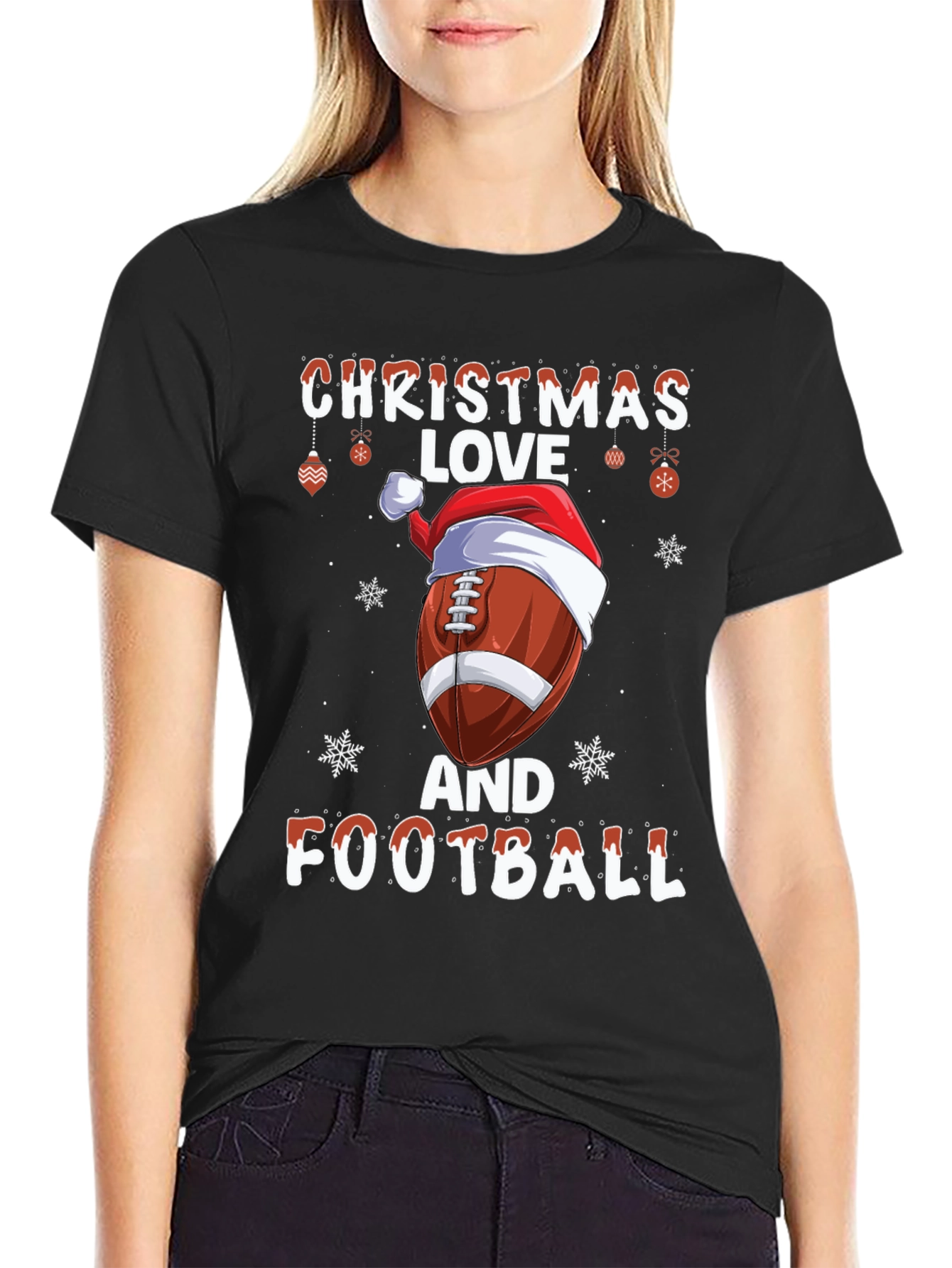 Christmas Football Love Graphic T-Shirt