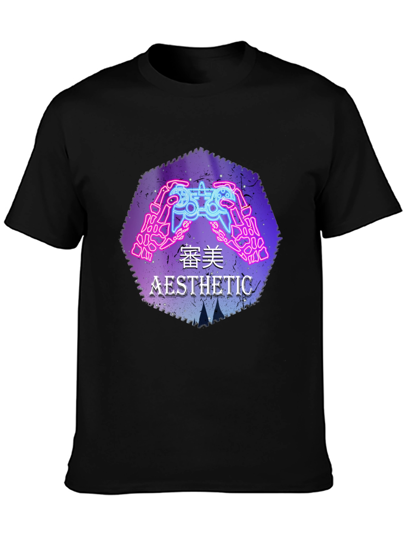 Aesthetic Gamer T-Shirt - Neon Controller Design