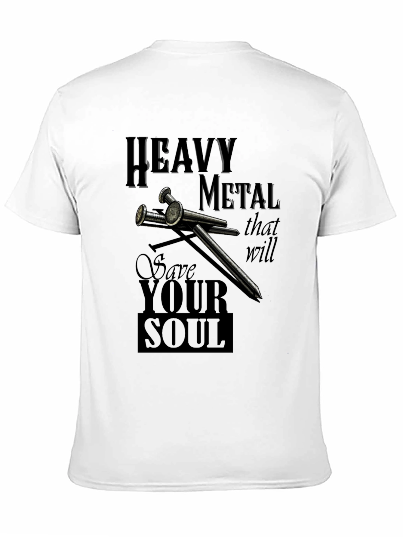 Heavy Metal Save Your Soul Black Graphic T-Shirt