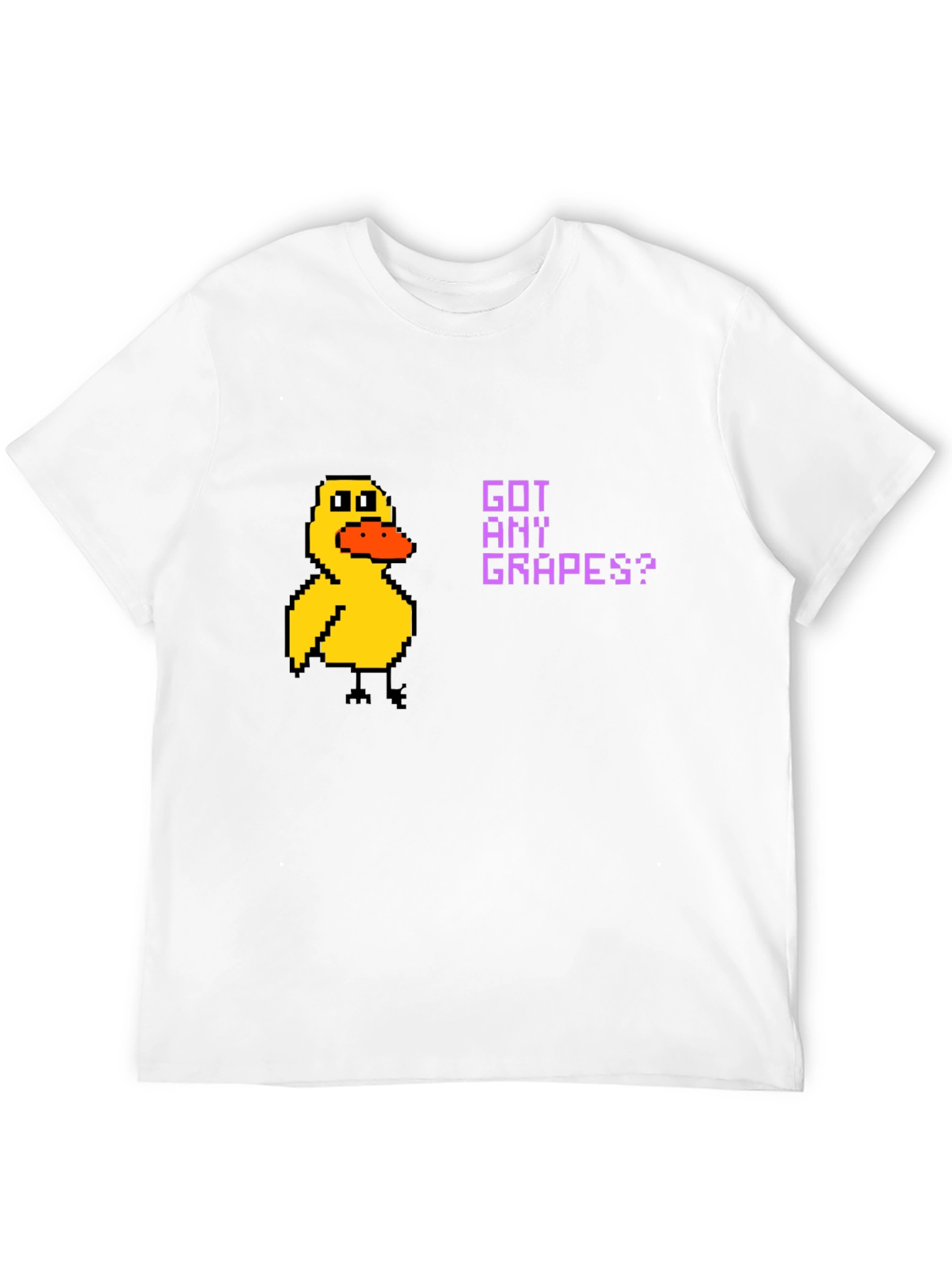Got Any Grapes? Duck Pixel Art Black T-Shirt