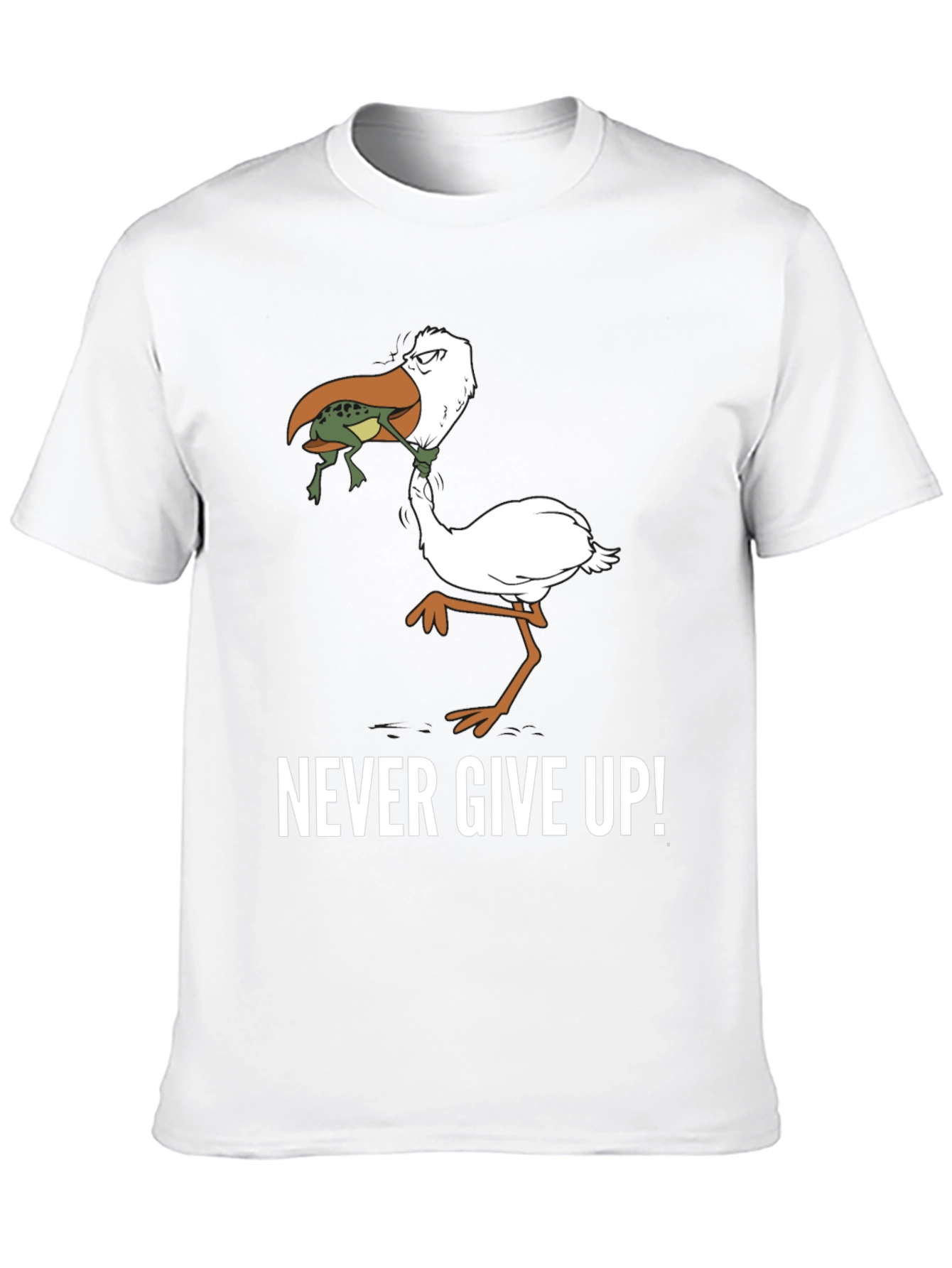 Never Give Up! Graphic Print T-Shirt