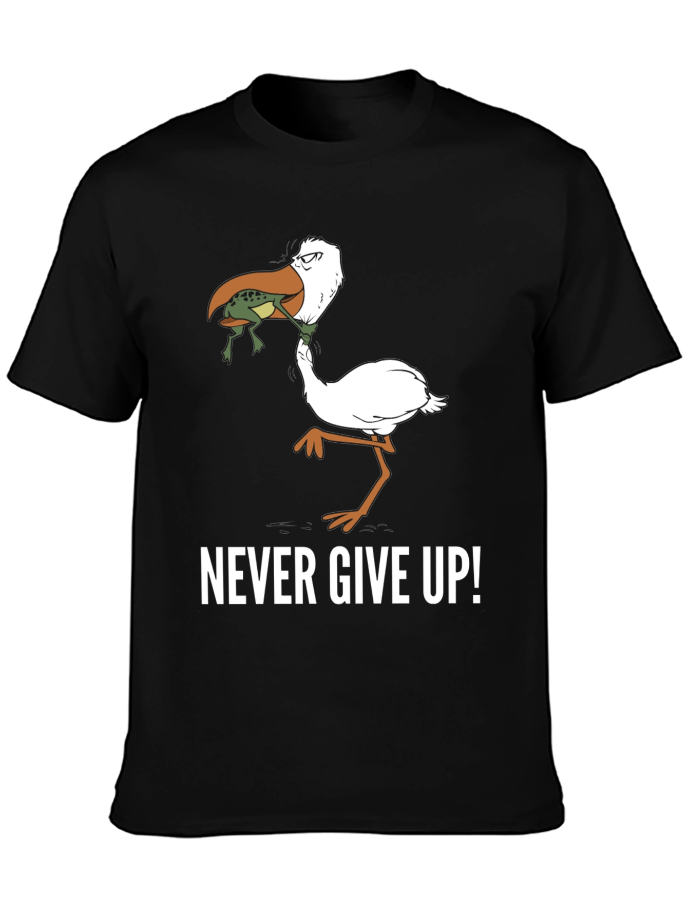 Never Give Up! Graphic Print T-Shirt