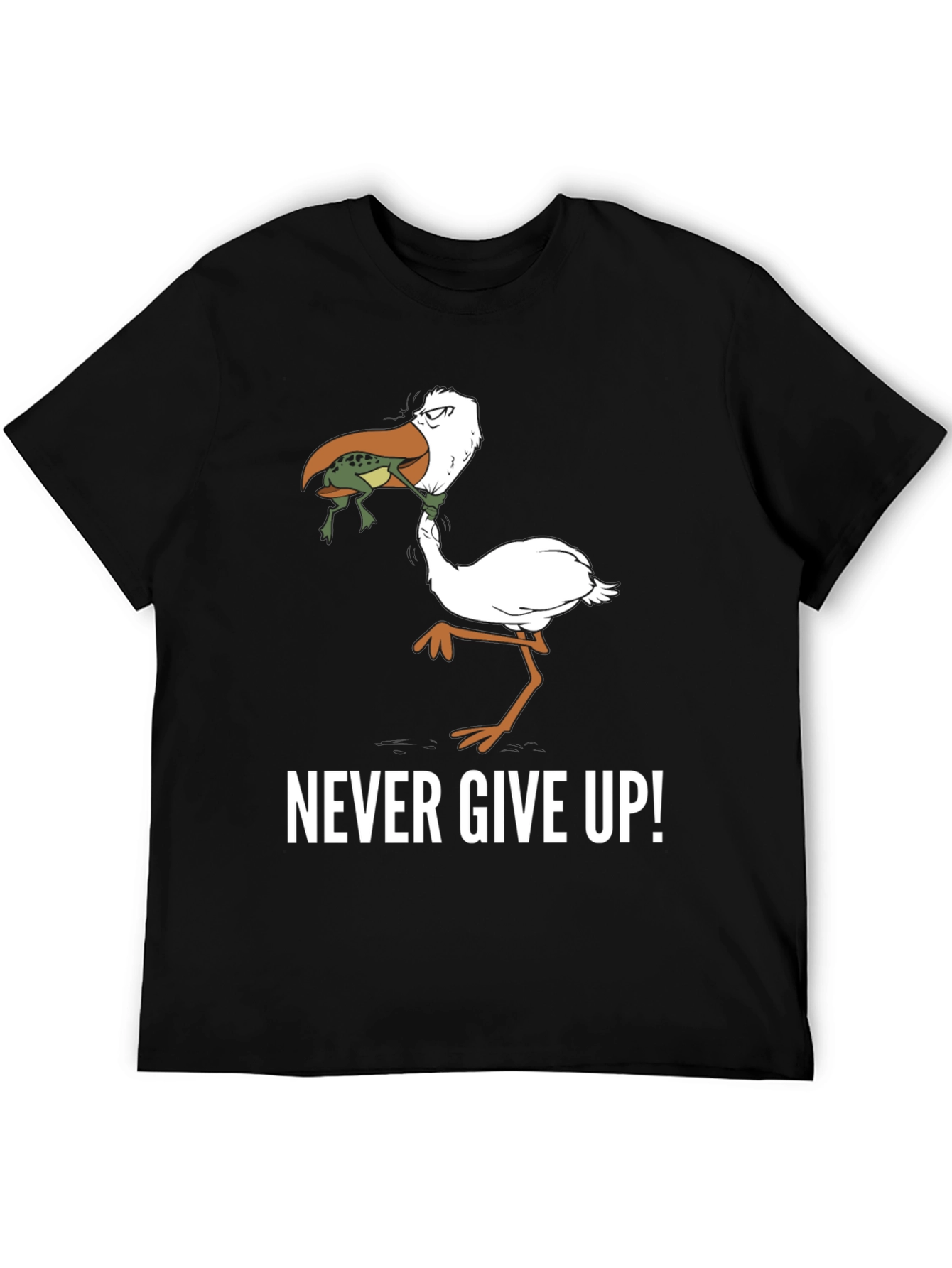 Never Give Up! Graphic Print T-Shirt
