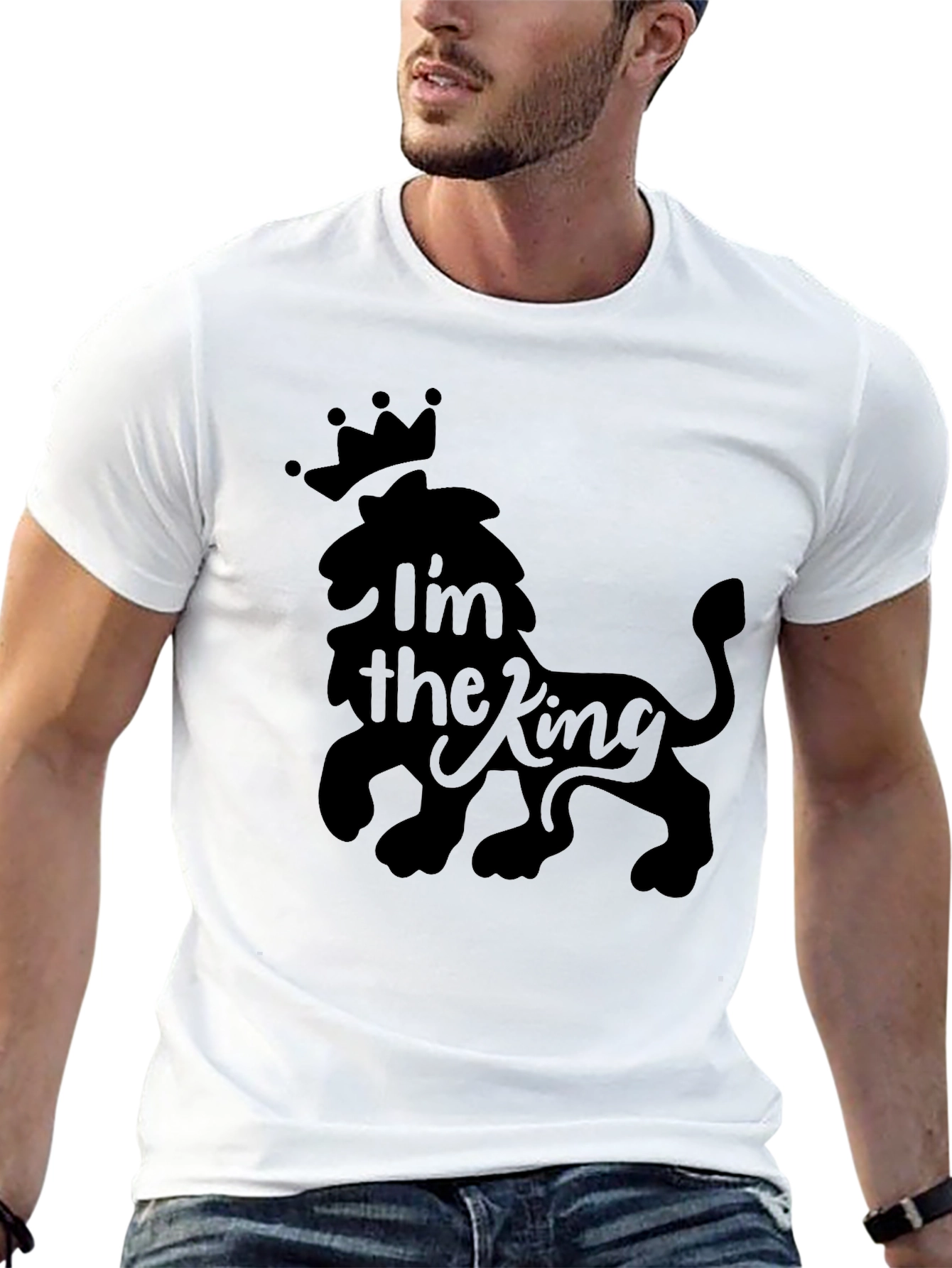 Im the King Lion Crown Mens Graphic Tee