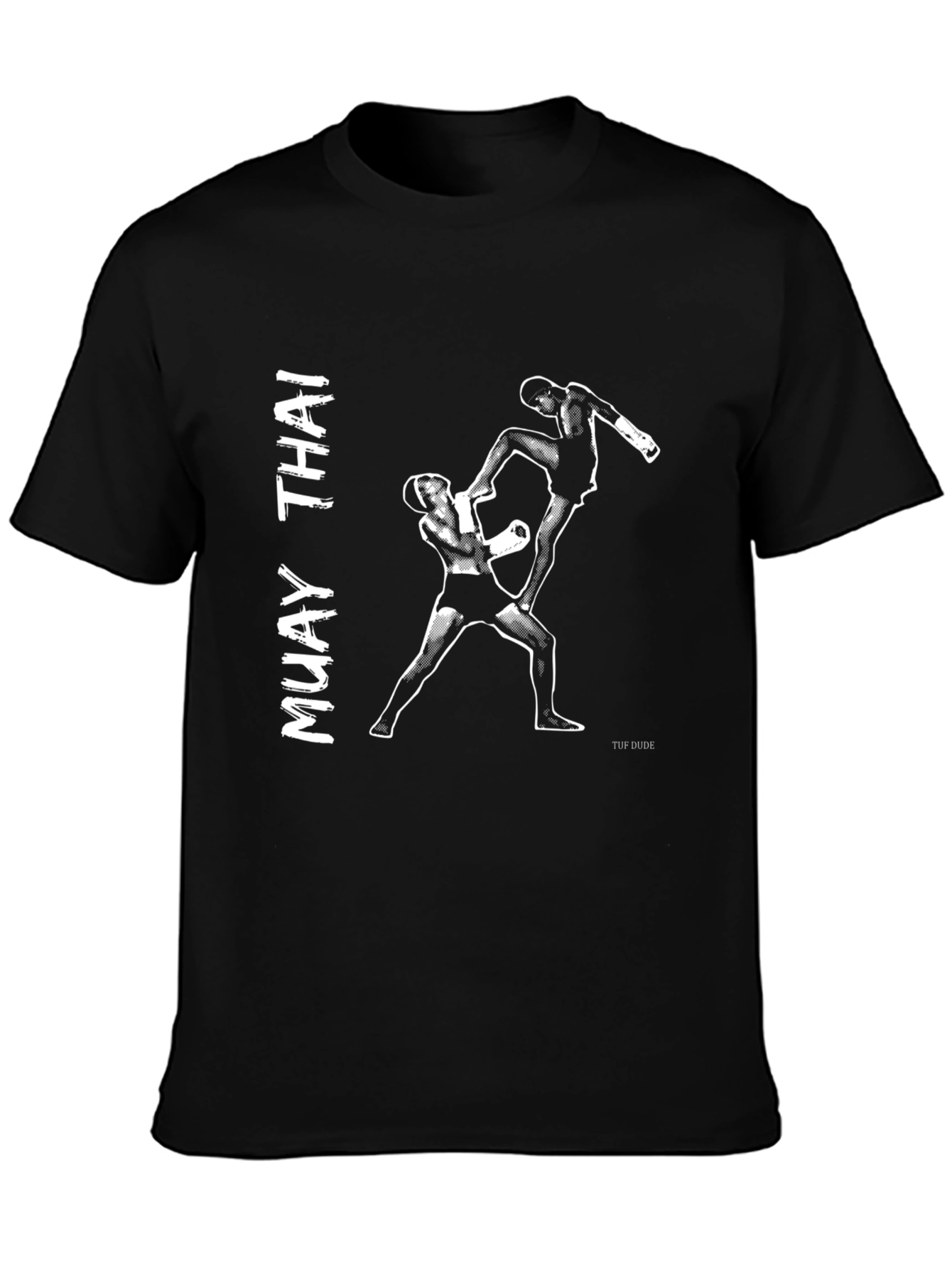Muay Thai Kickboxing Graphic Tee - Black Cotton
