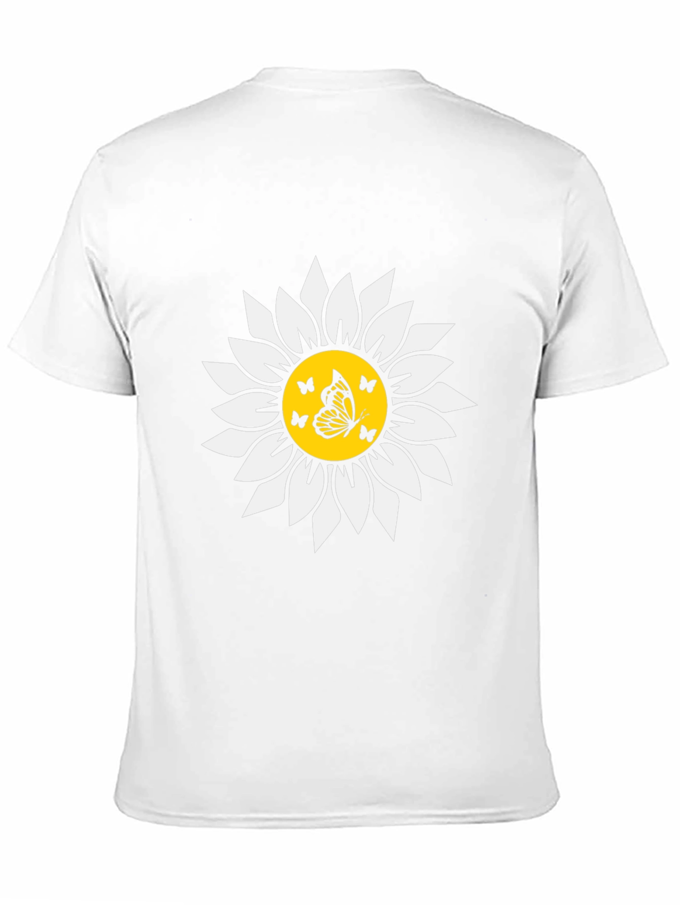 Butterfly Sunflower Graphic Tee - Black Unisex T-Shirt
