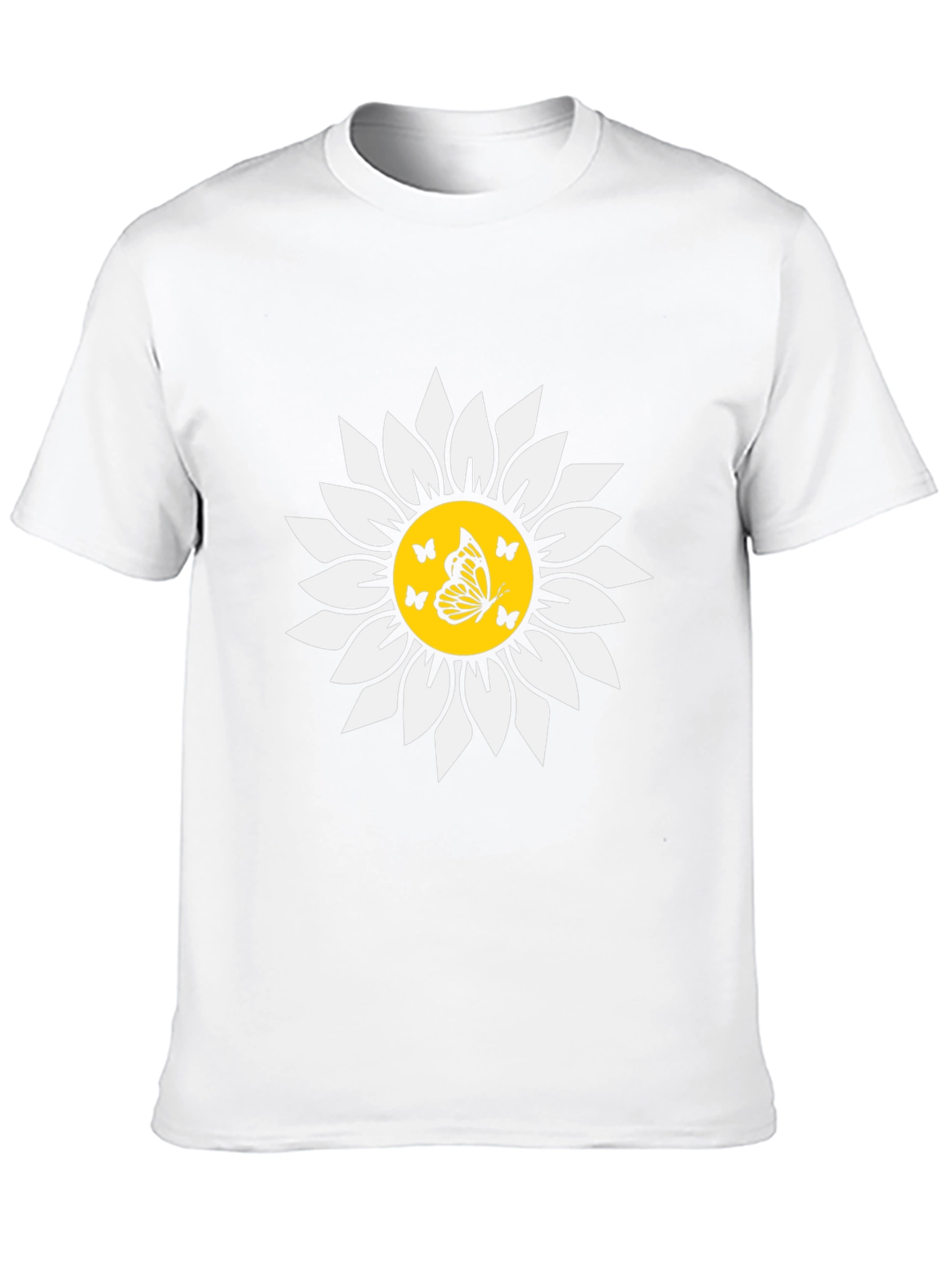 Butterfly Sunflower Graphic Tee - Black Unisex T-Shirt