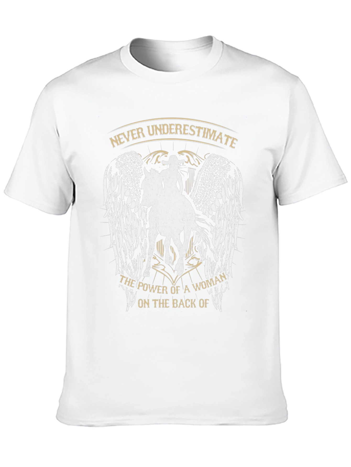 Never Underestimate Woman on Horseback Graphic Tee