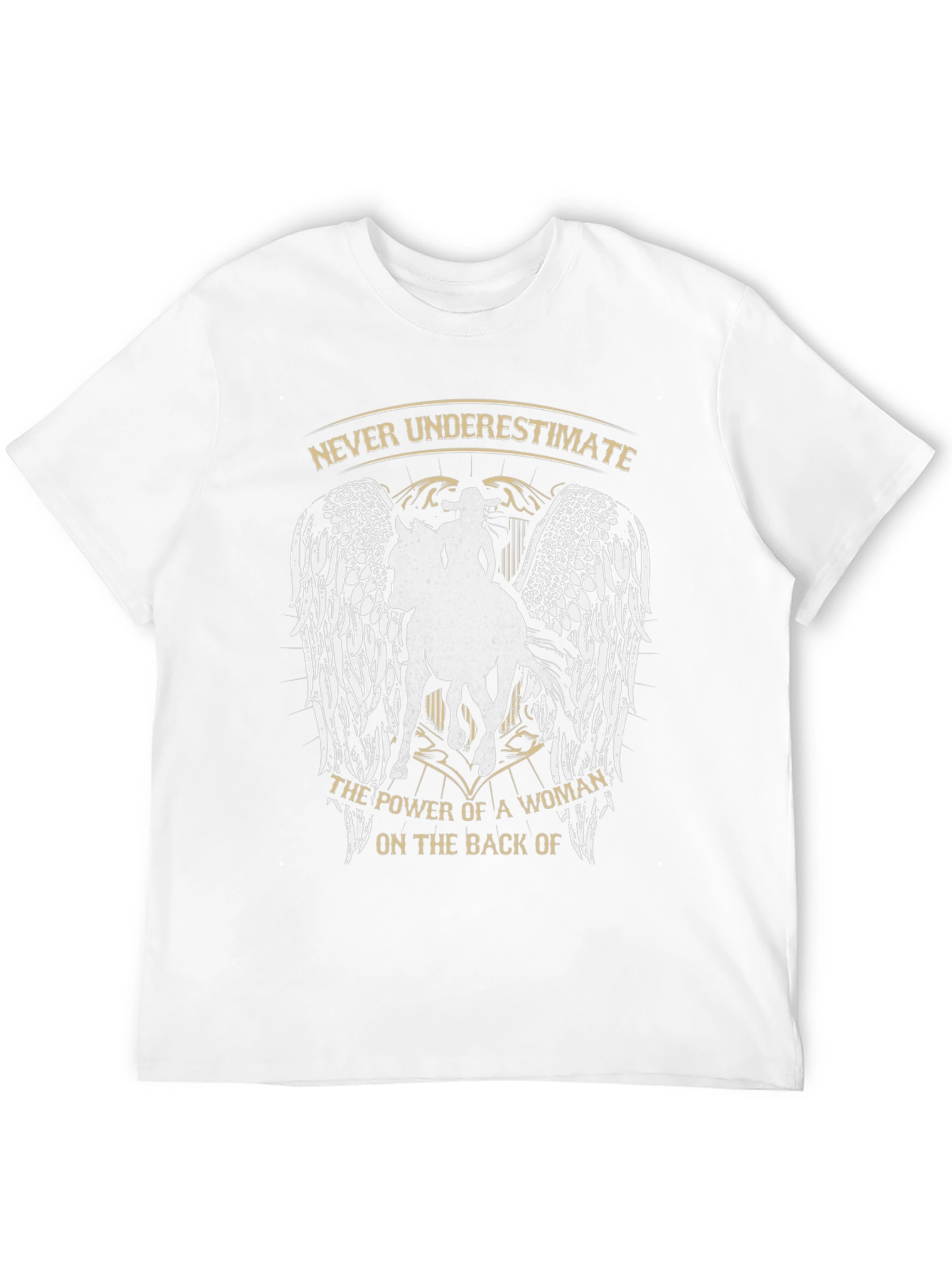 Never Underestimate Woman on Horseback Graphic Tee