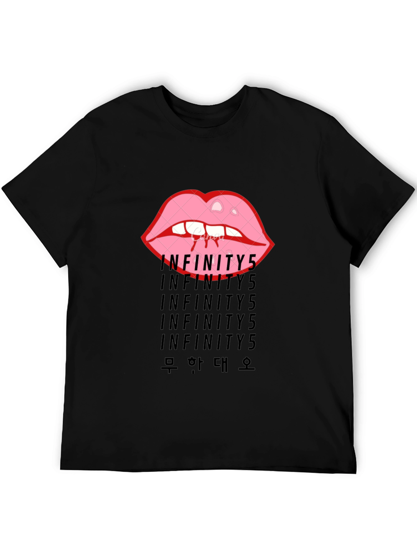 Infinity5 Lips Graphic Black T-Shirt