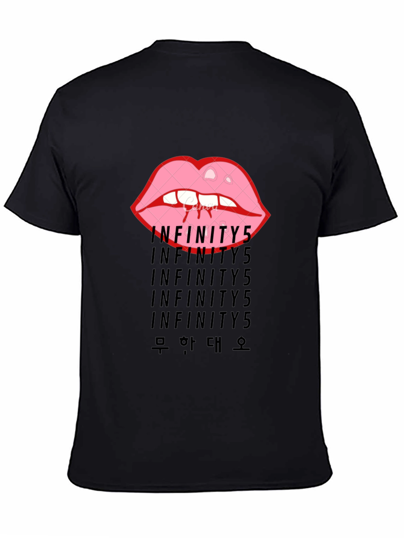Infinity5 Lips Graphic Black T-Shirt
