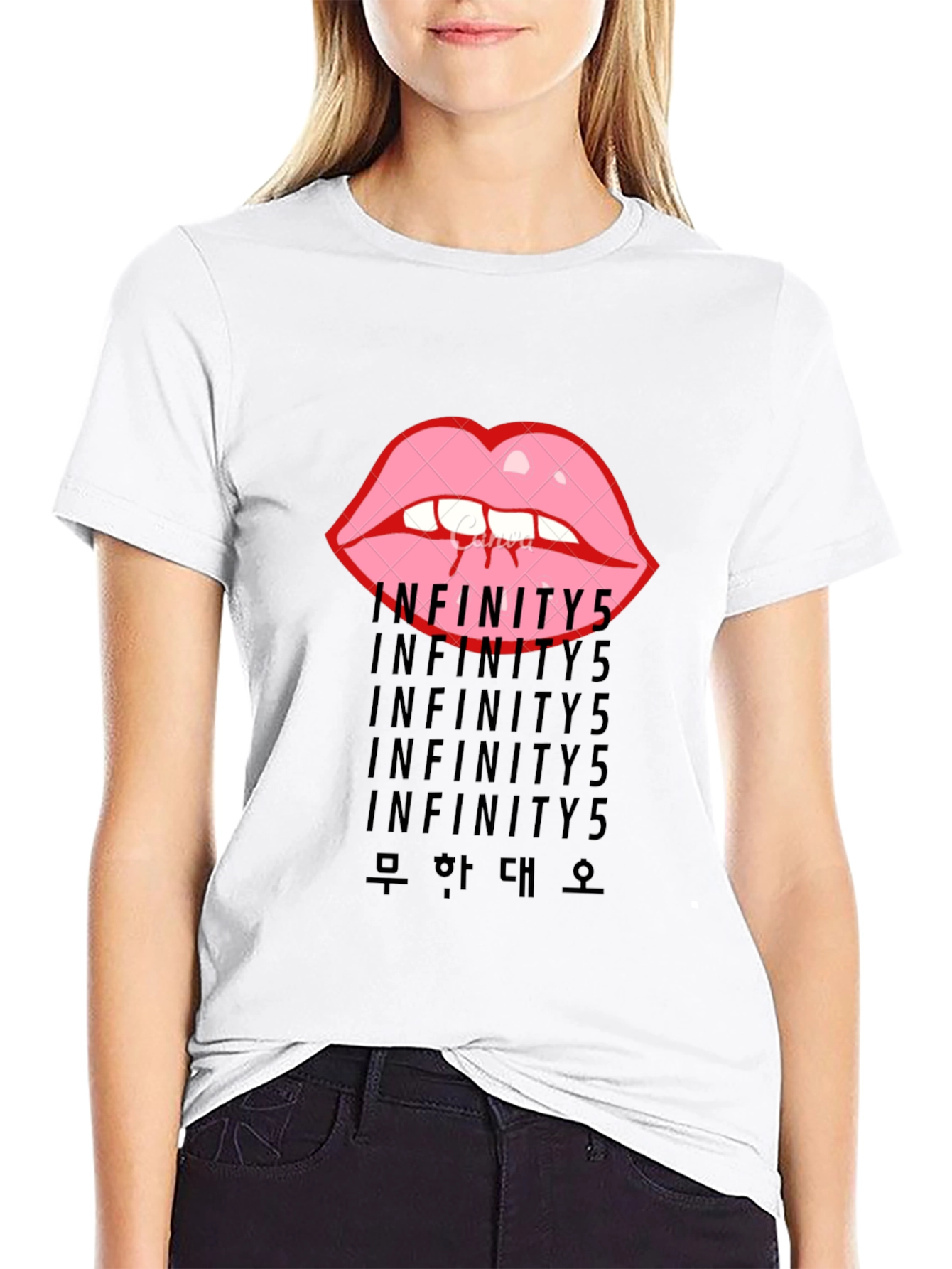 Infinity5 Lips Graphic Black T-Shirt