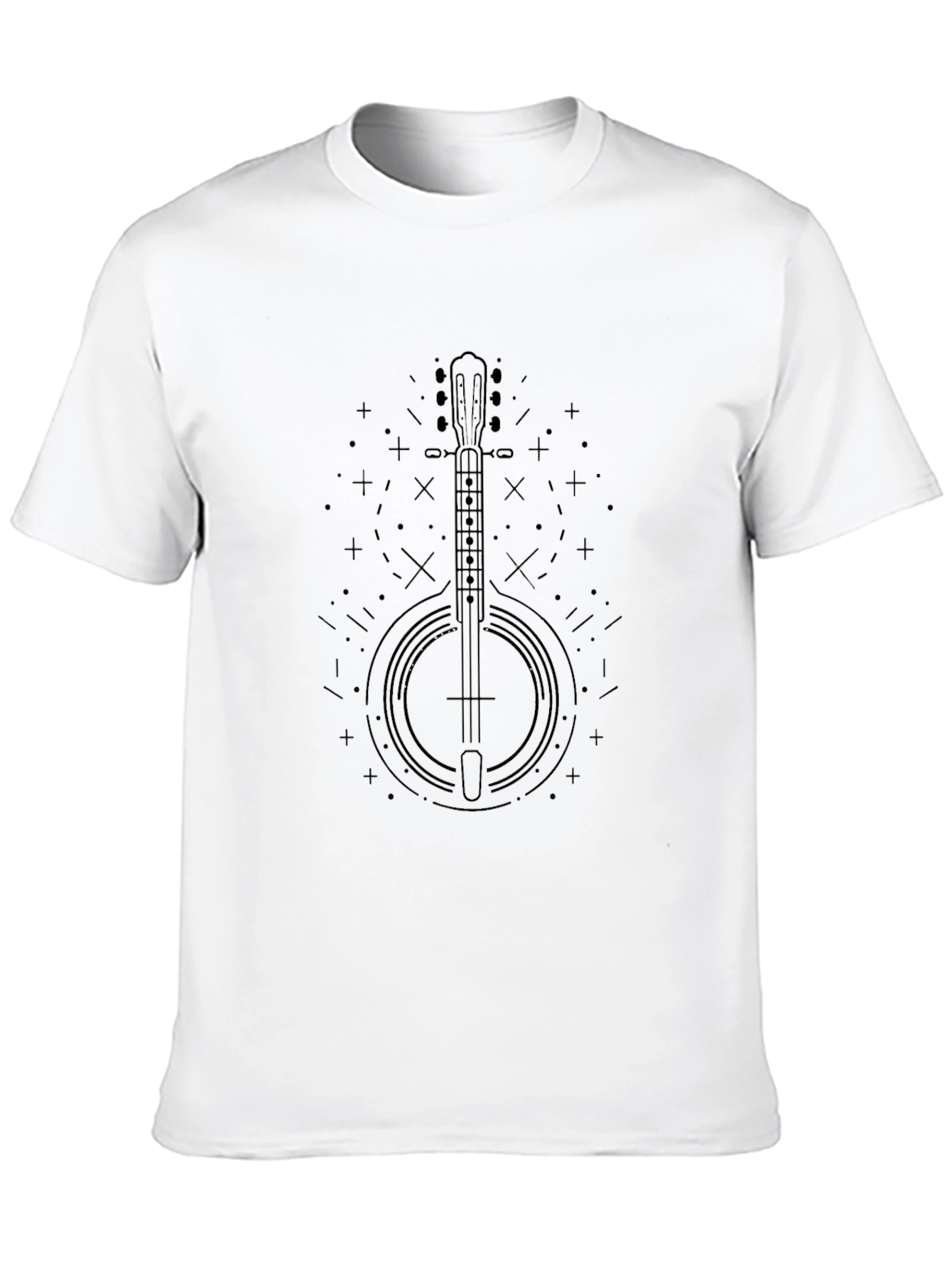 Black Banjo Graphic Tee - Cool Music Lover Shirt
