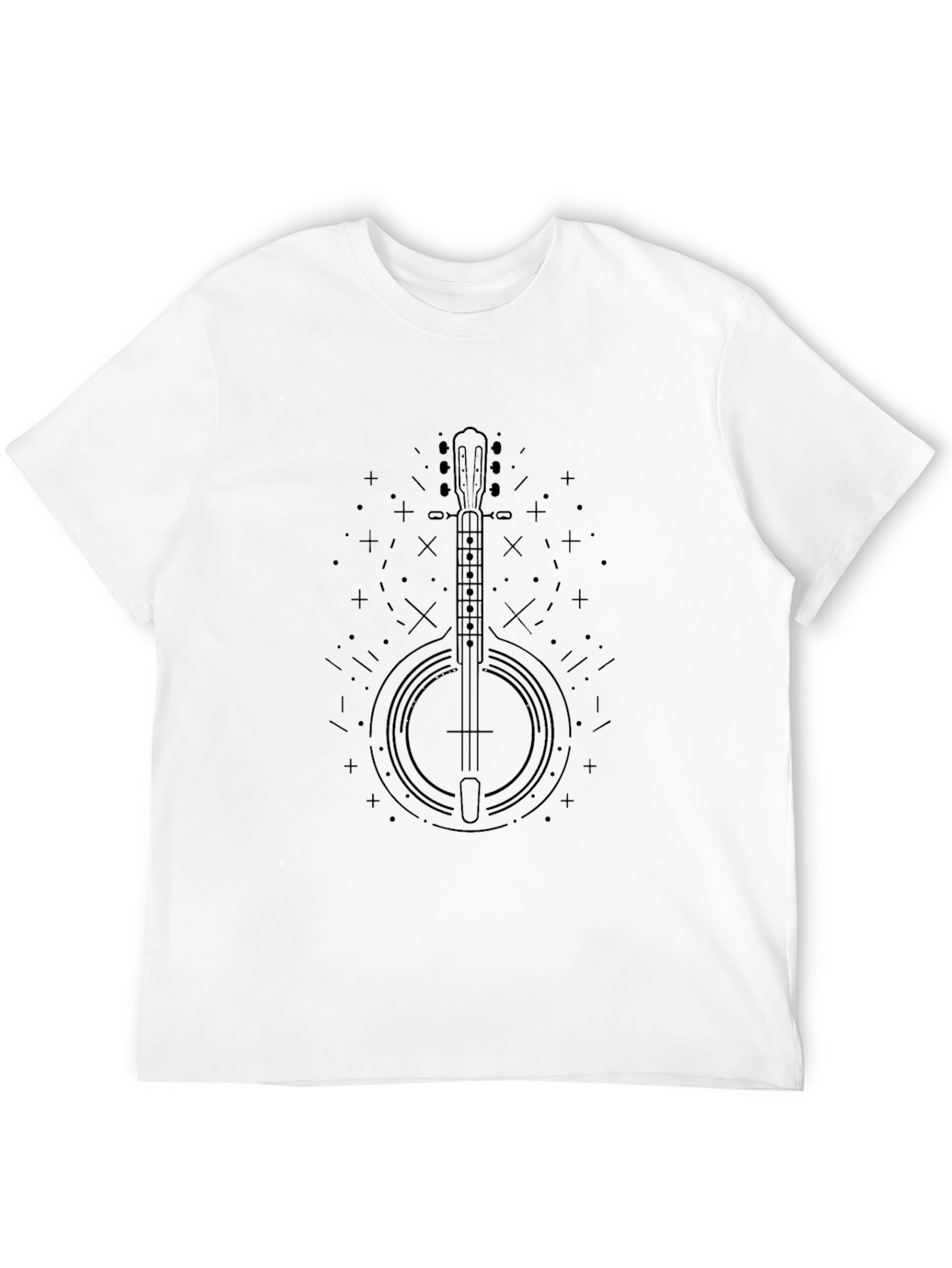 Black Banjo Graphic Tee - Cool Music Lover Shirt