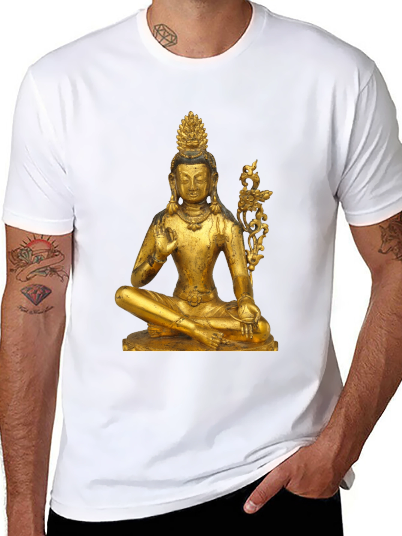 Golden Buddha Graphic Tee - Unisex Black T-Shirt