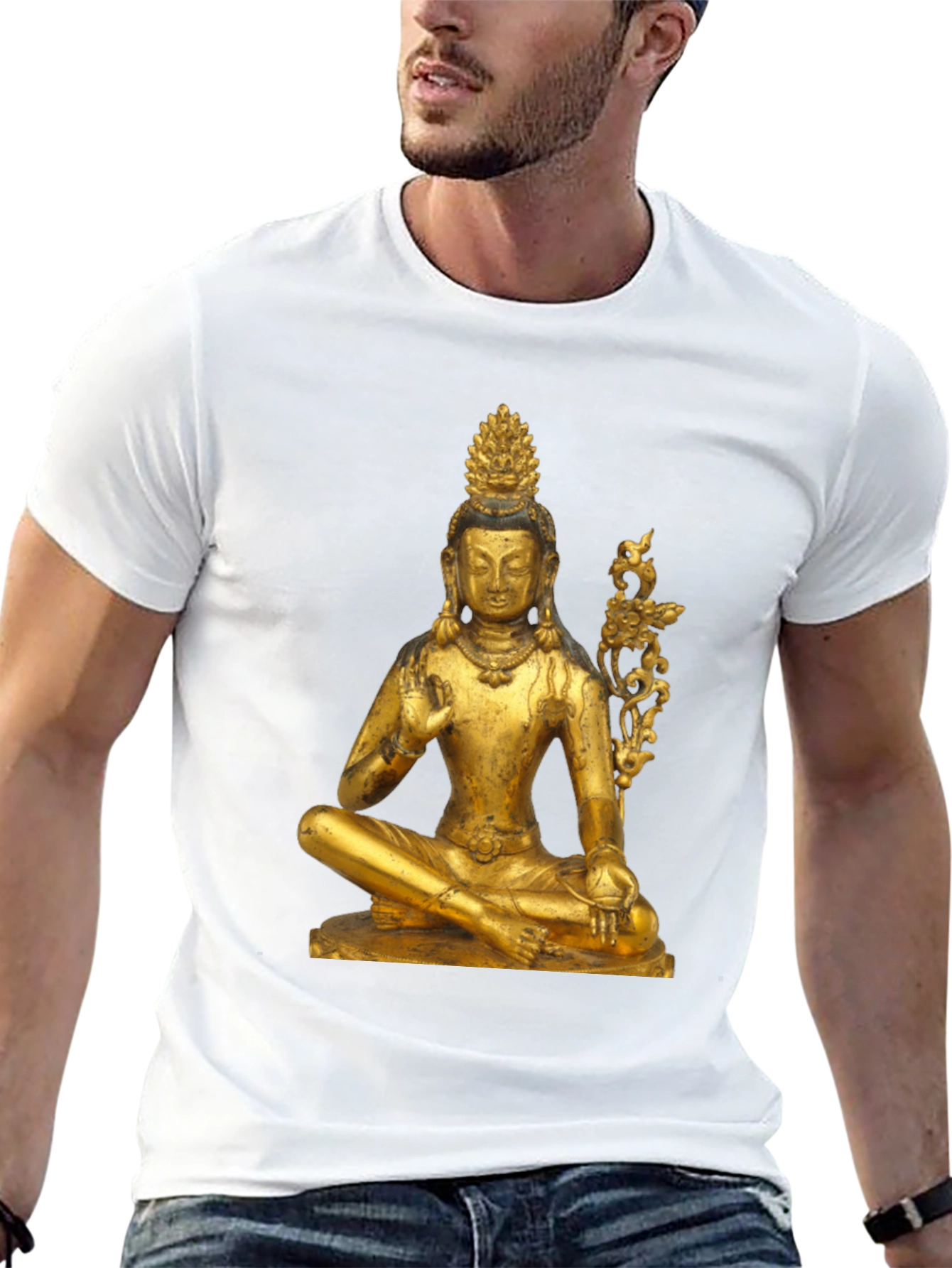 Golden Buddha Graphic Tee - Unisex Black T-Shirt