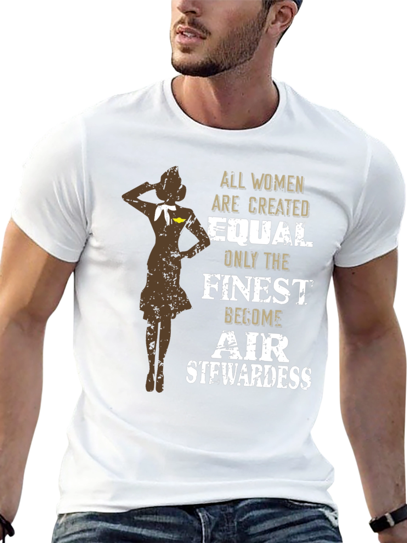 Finest Air Stewardess T-Shirt - Womens Aviation Tee