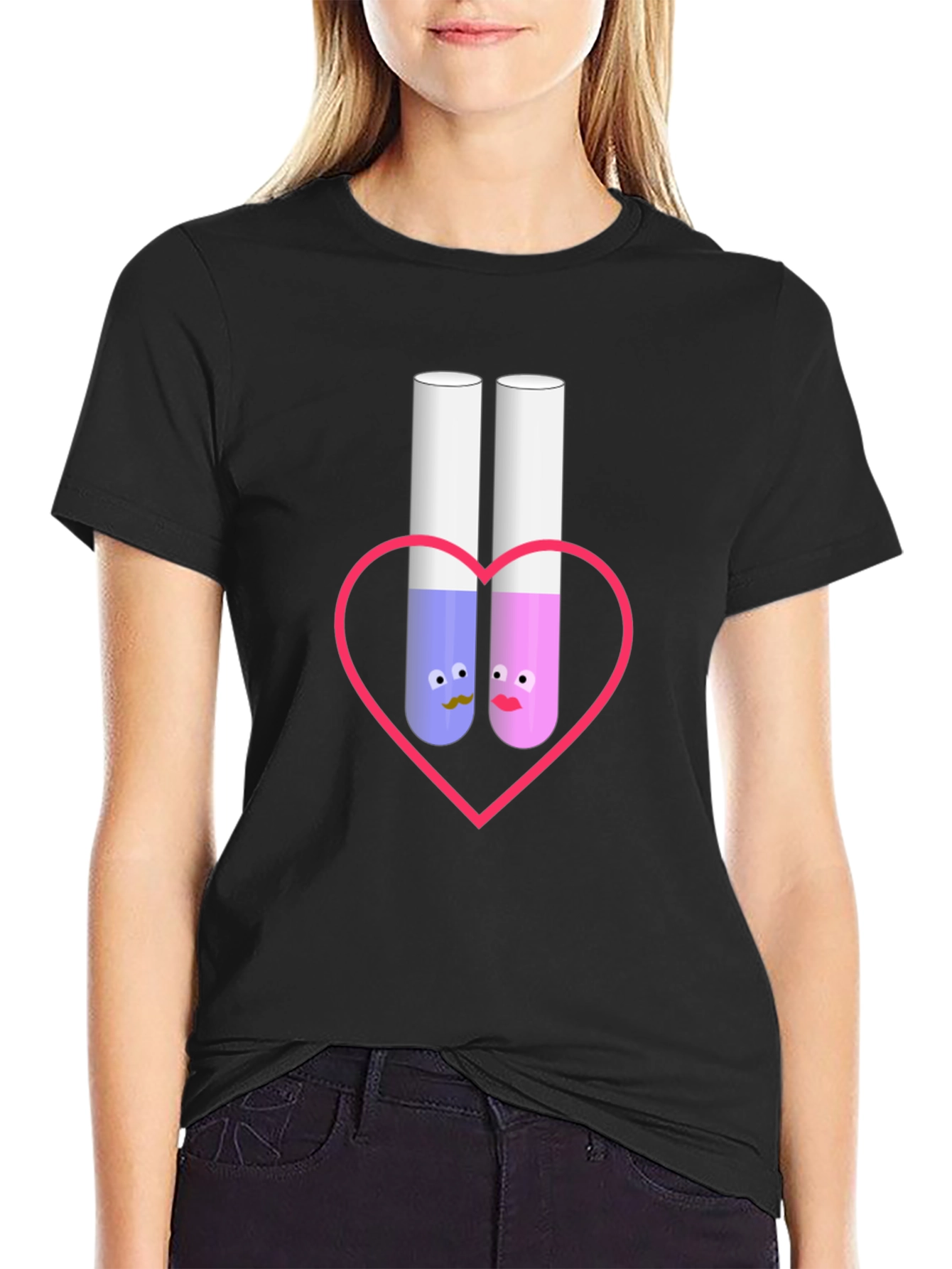 Science Love T-Shirt: Cute Chemistry Test Tubes