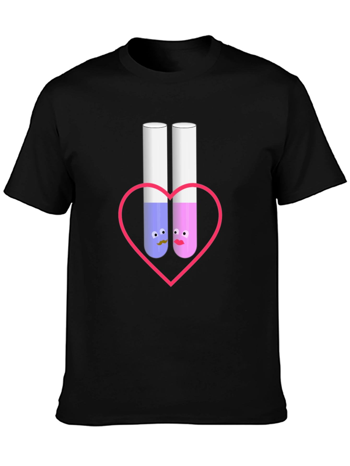 Science Love T-Shirt: Cute Chemistry Test Tubes