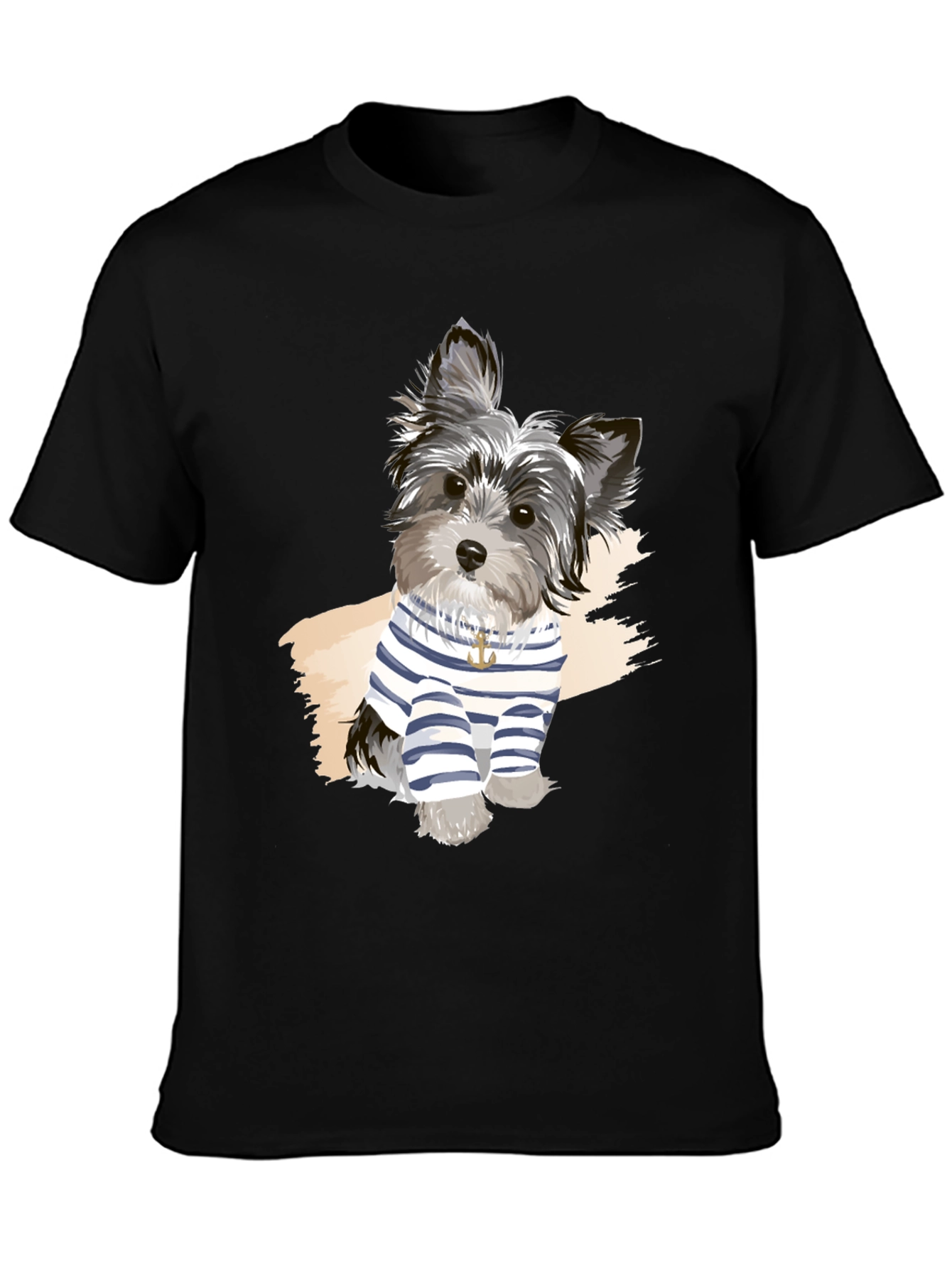 Dog Graphic Tee - Black Short Sleeve T-Shirt