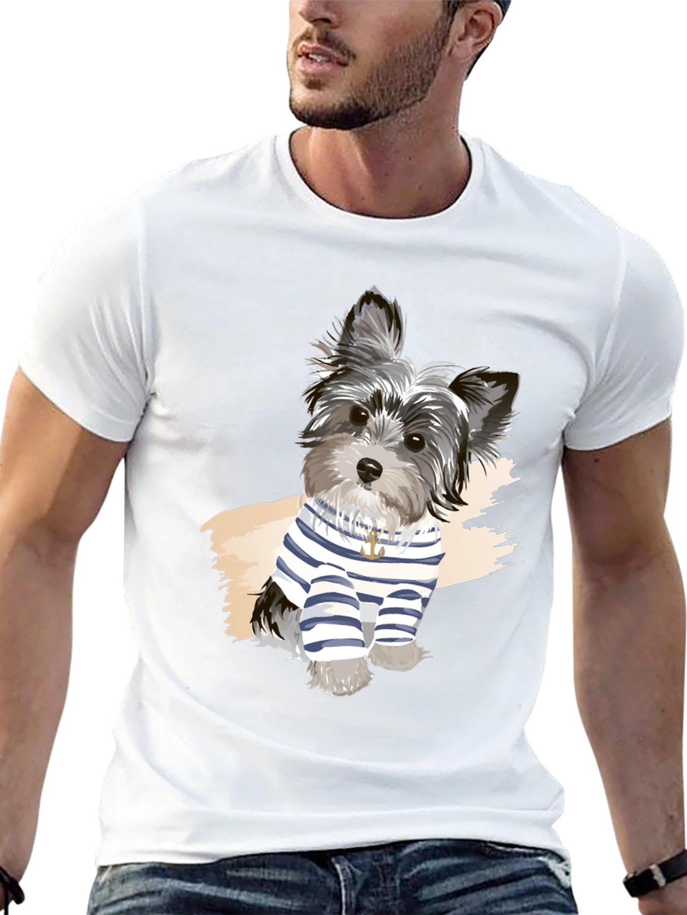 Dog Graphic Tee - Black Short Sleeve T-Shirt
