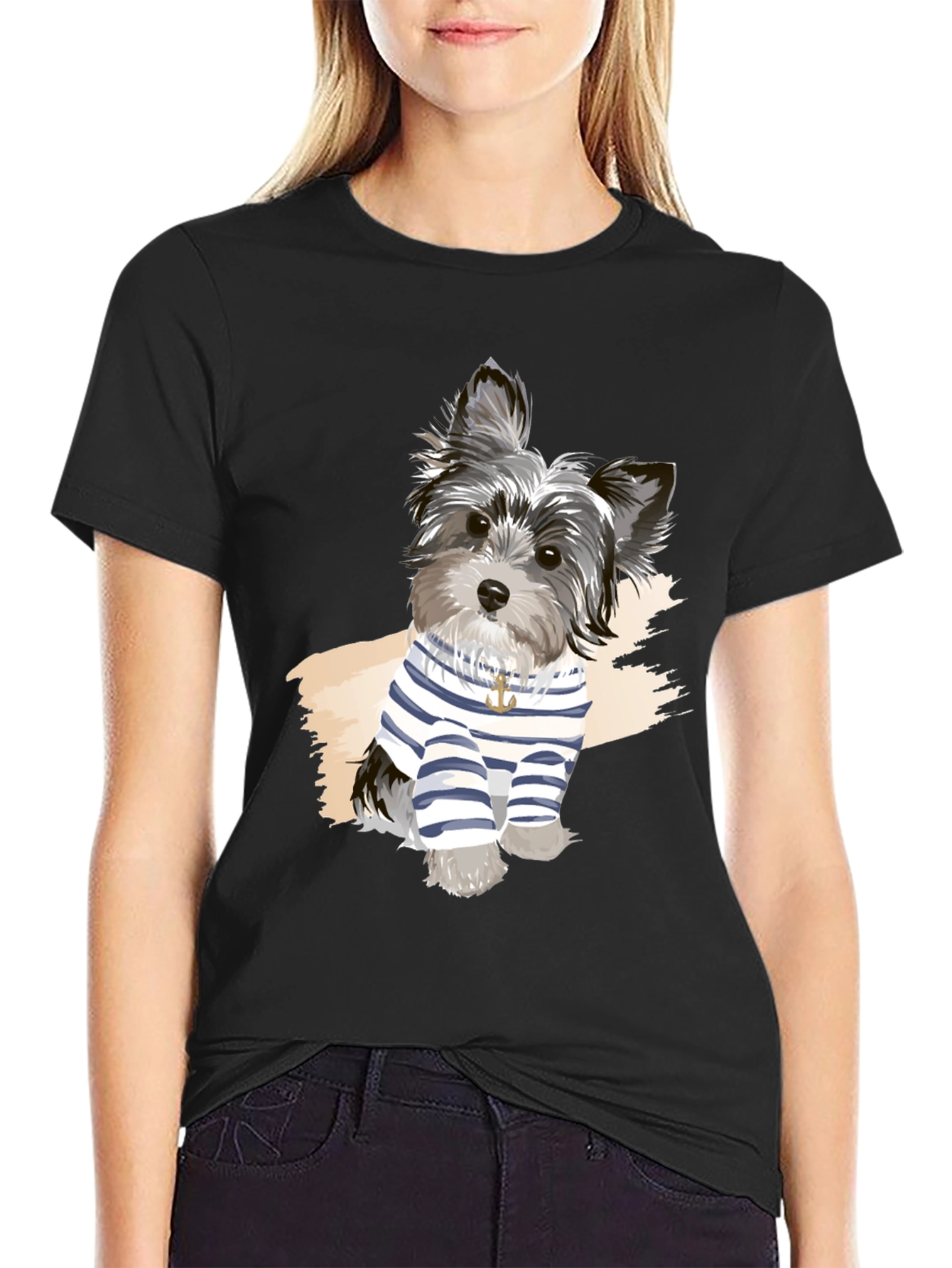 Dog Graphic Tee - Black Short Sleeve T-Shirt