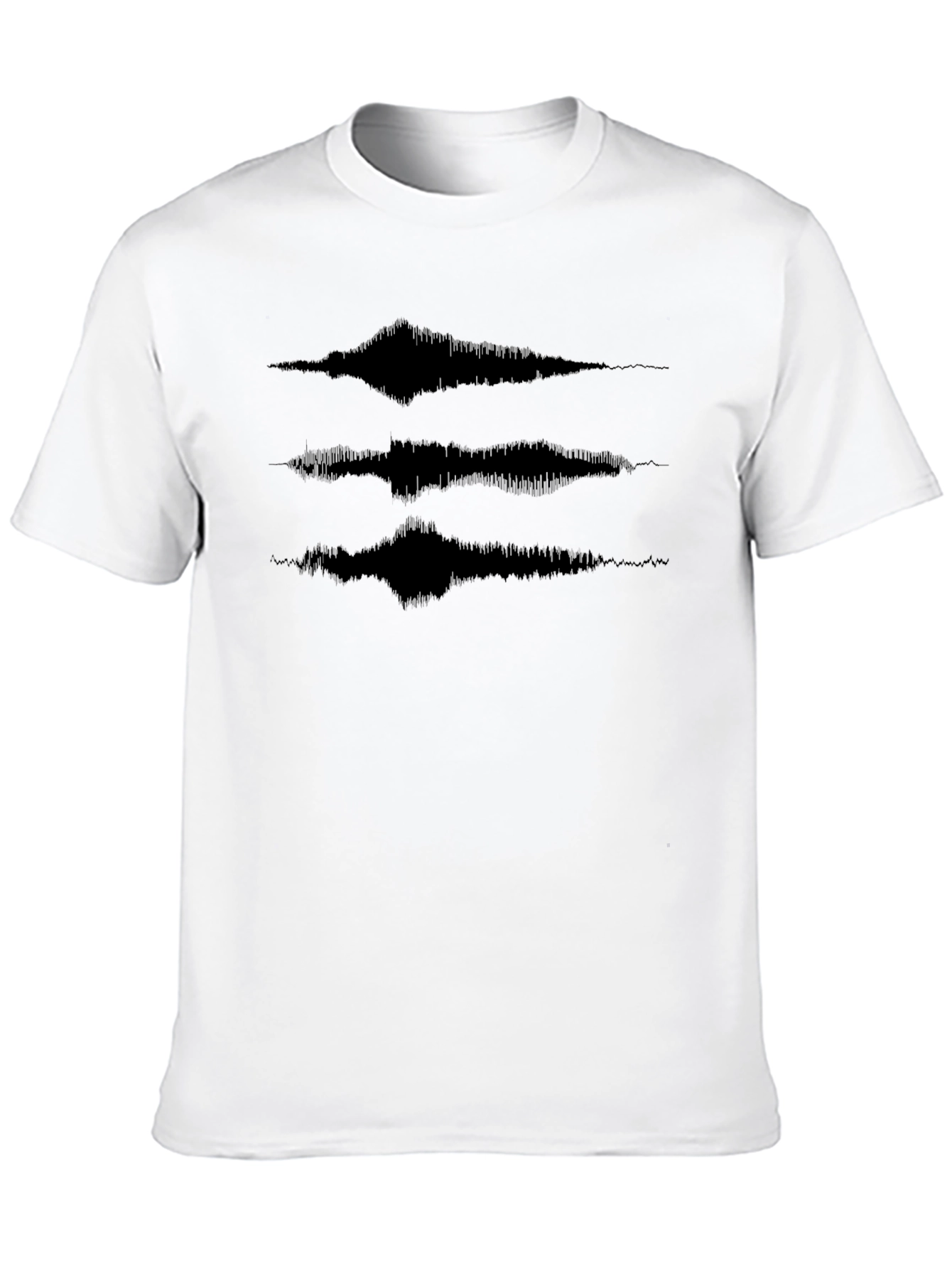 Abstract Waveform Graphic Tee - Modern Black T-Shirt