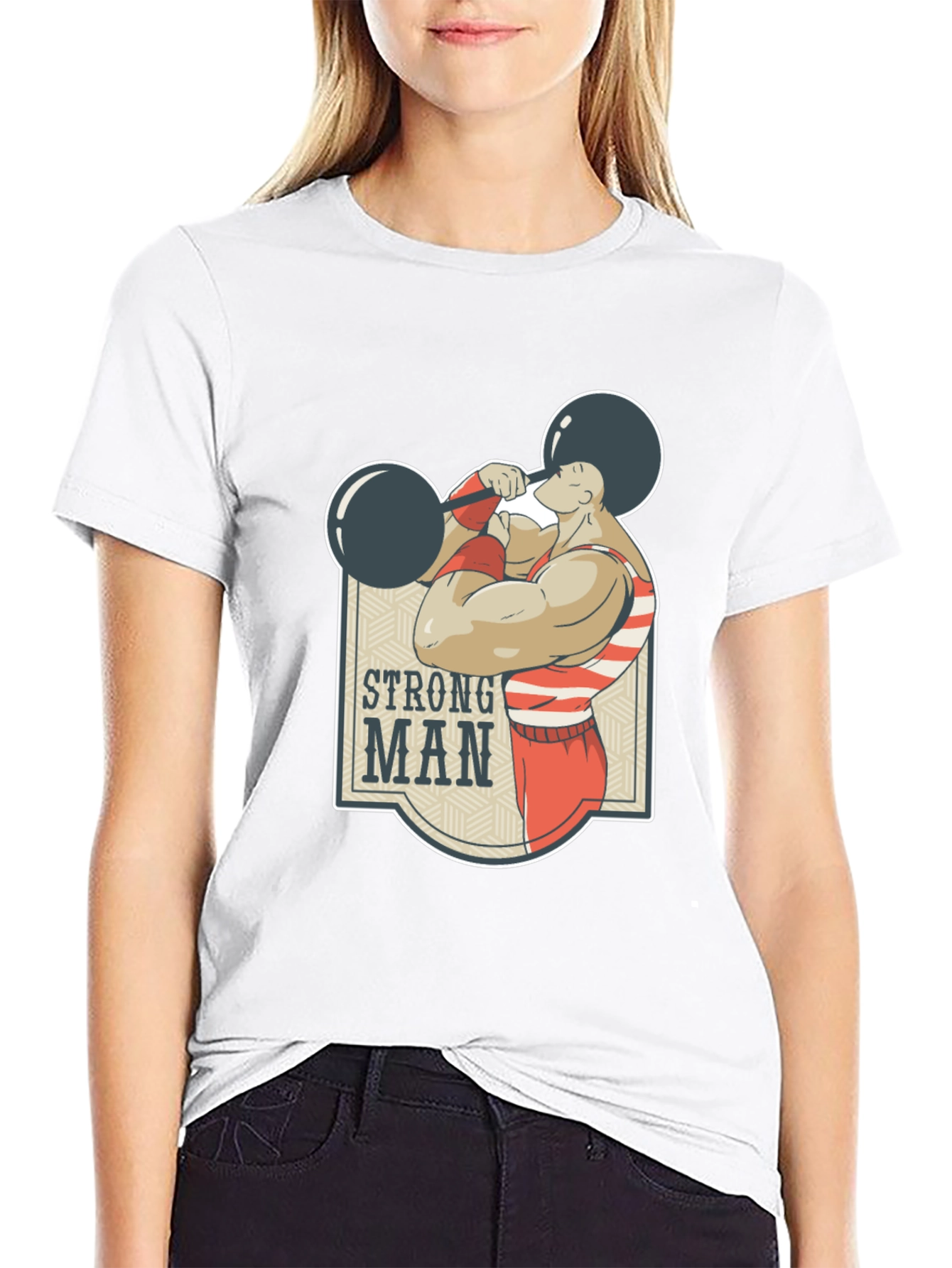 Strongman Graphic Tee - Black Cotton T-Shirt