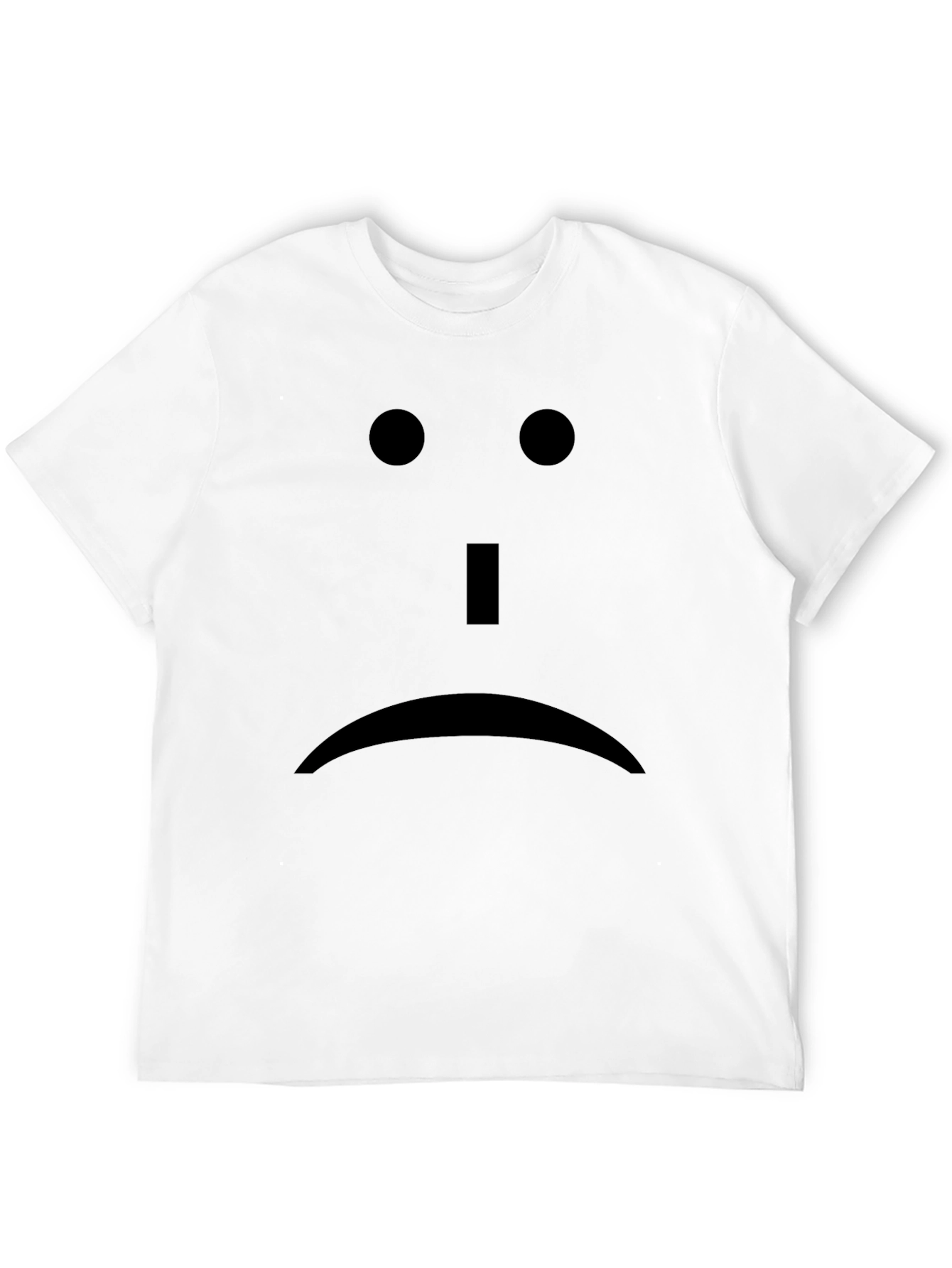 Sad Face Black T-Shirt - Express Yourself!