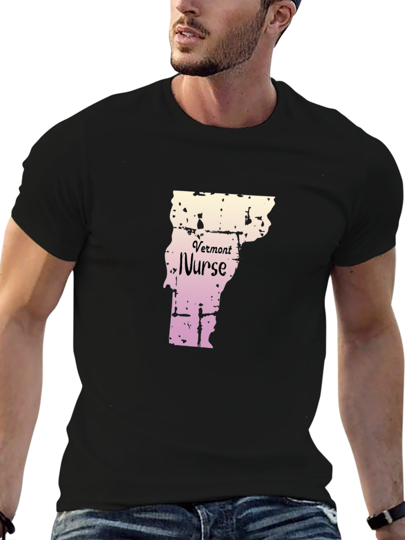Vermont Nurse Black T-Shirt