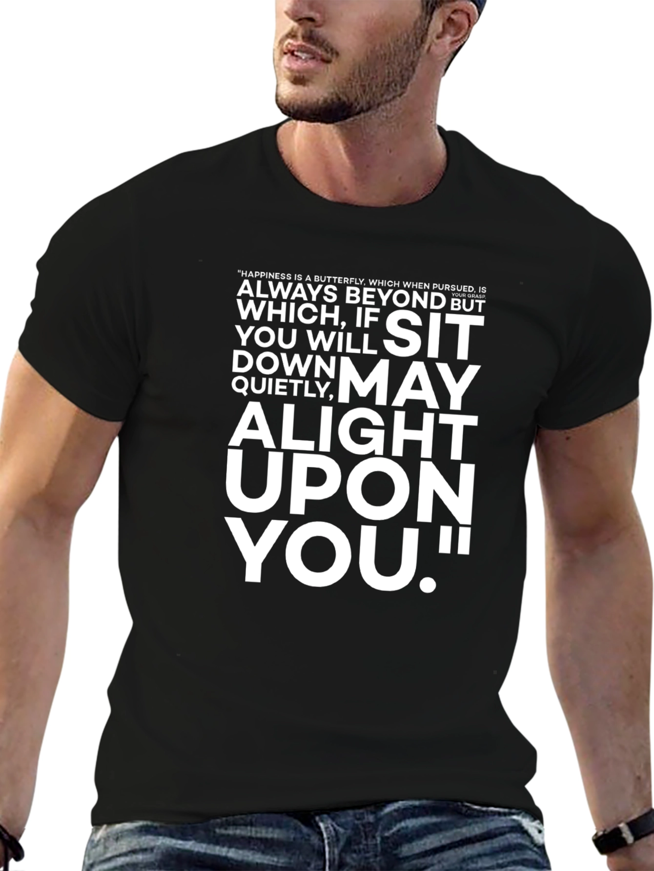 Inspirational Butterfly Quote Black T-Shirt