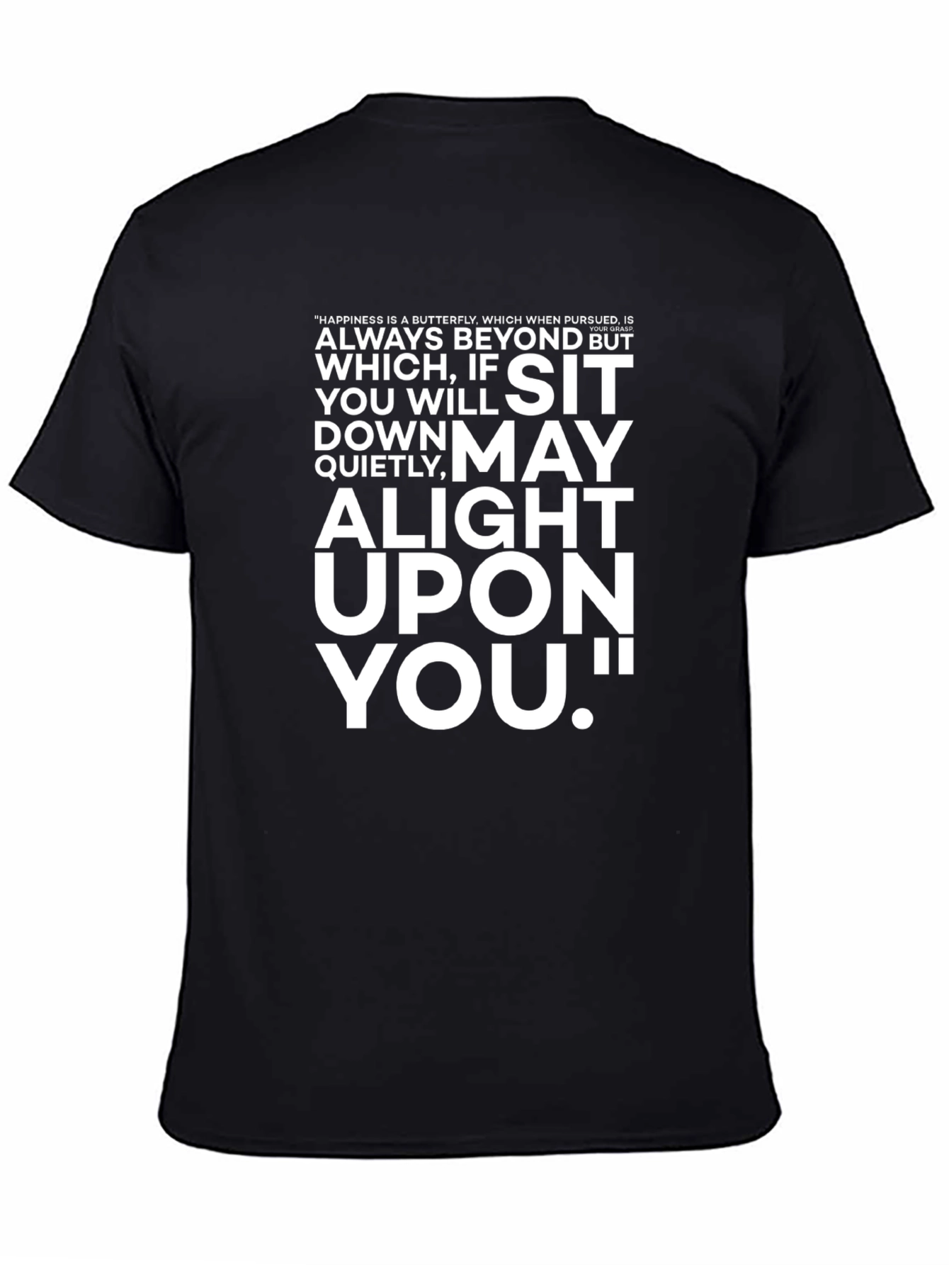 Inspirational Butterfly Quote Black T-Shirt