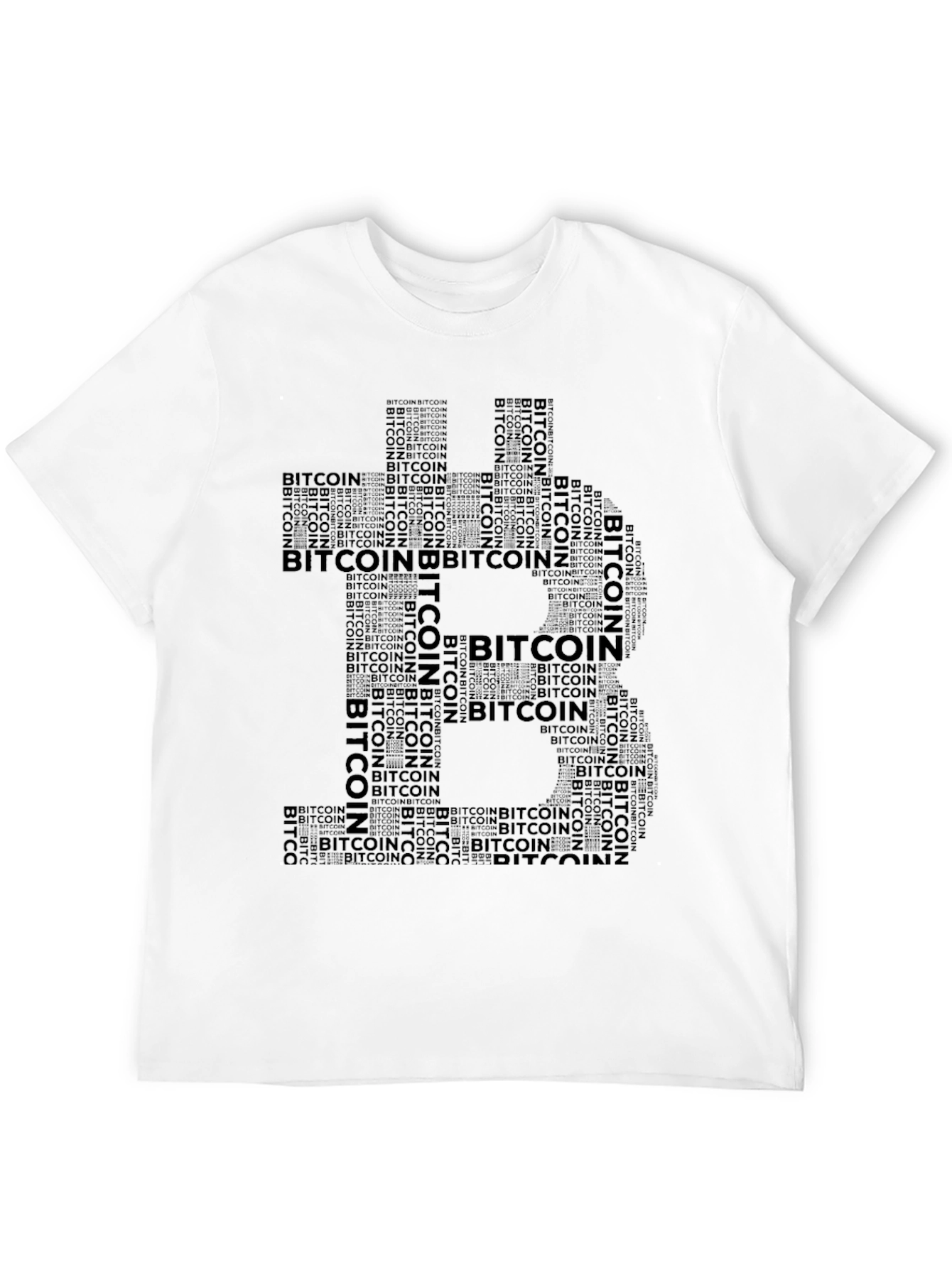 Bitcoin Word Art Black T-Shirt