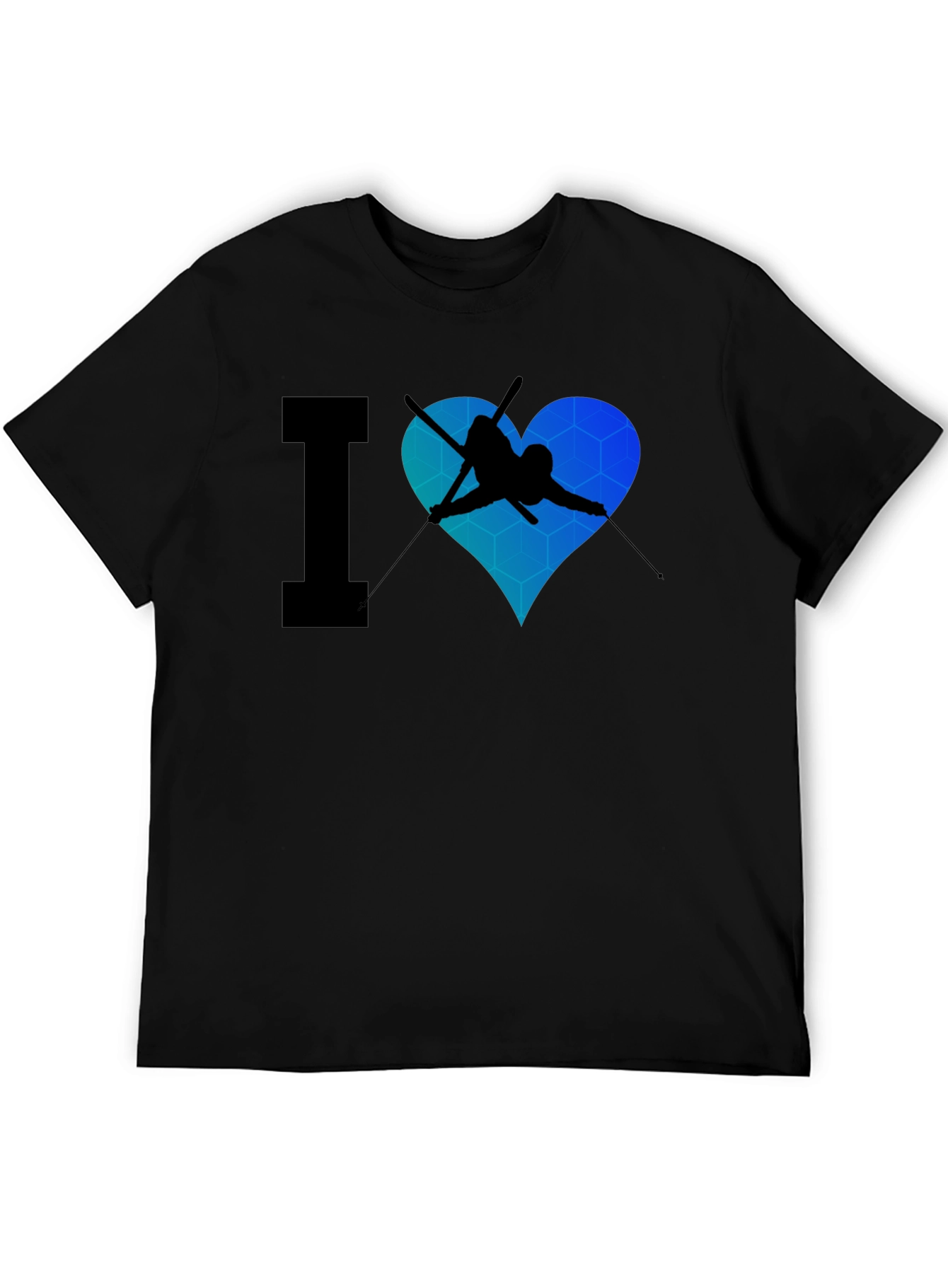 I Heart Skiing Black T-Shirt