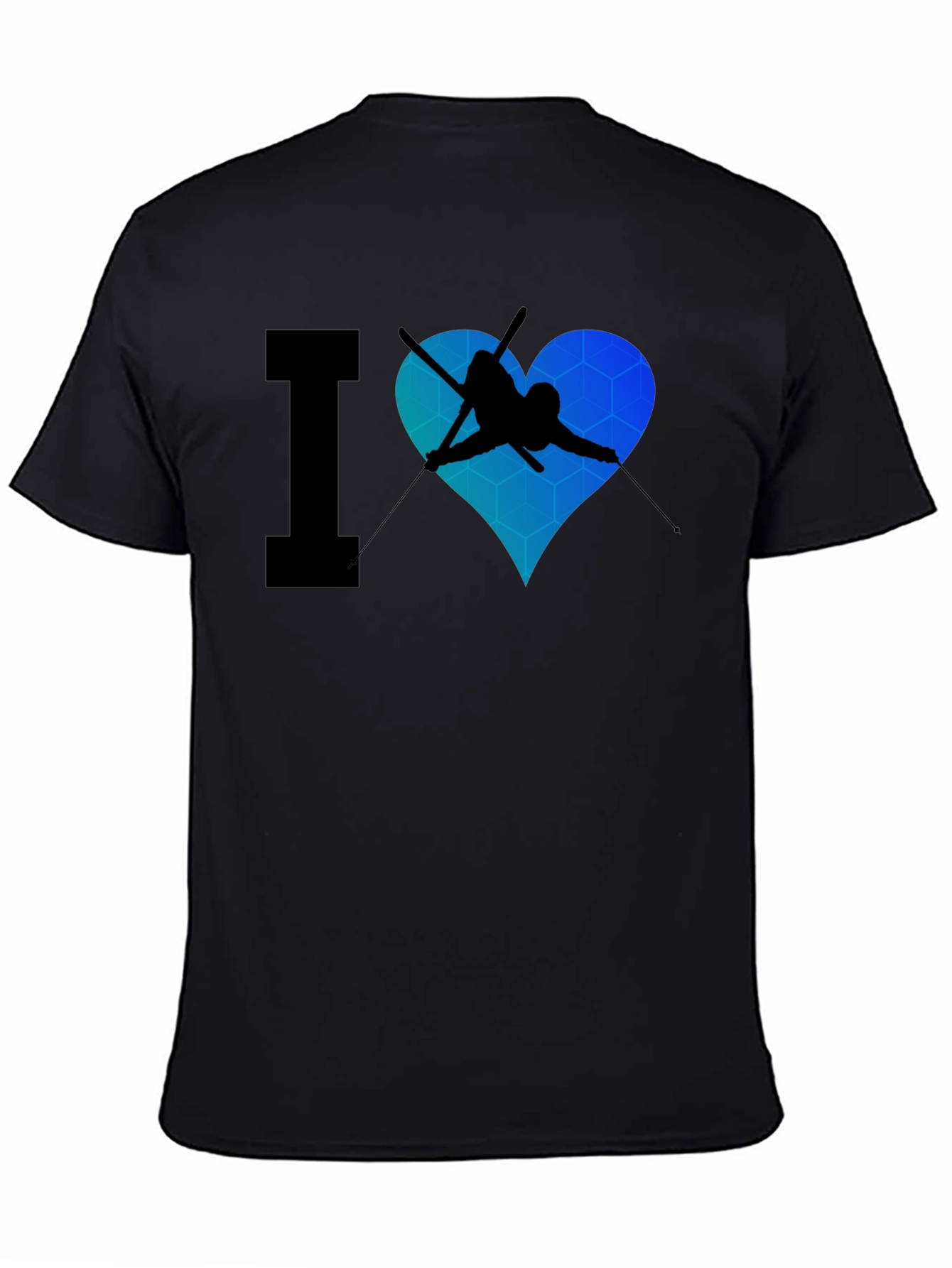 I Heart Skiing Black T-Shirt
