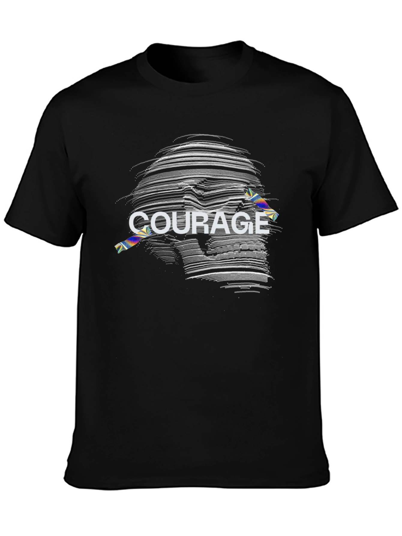 Courage Skull Graphic Print T-Shirt