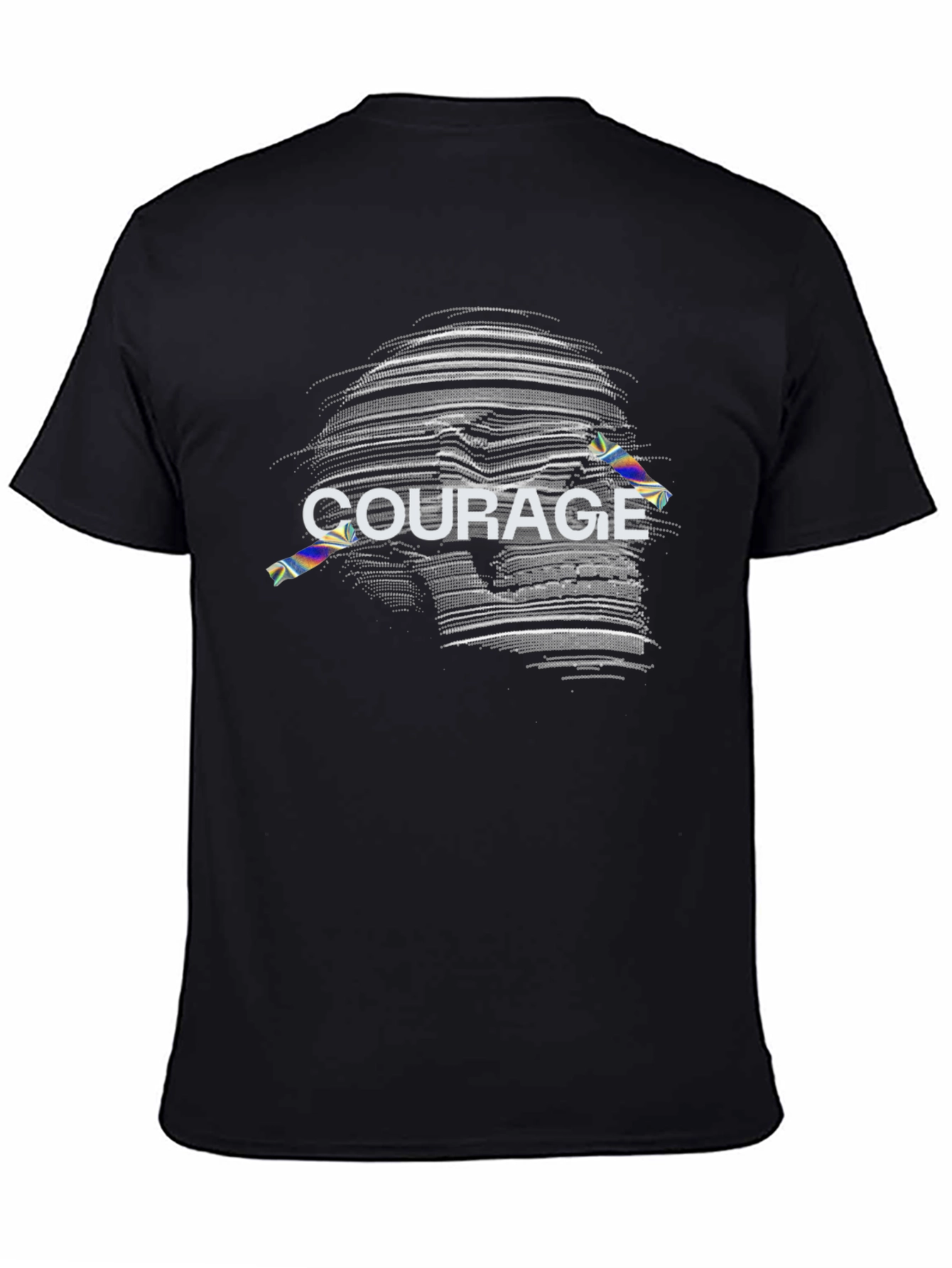 Courage Skull Graphic Print T-Shirt