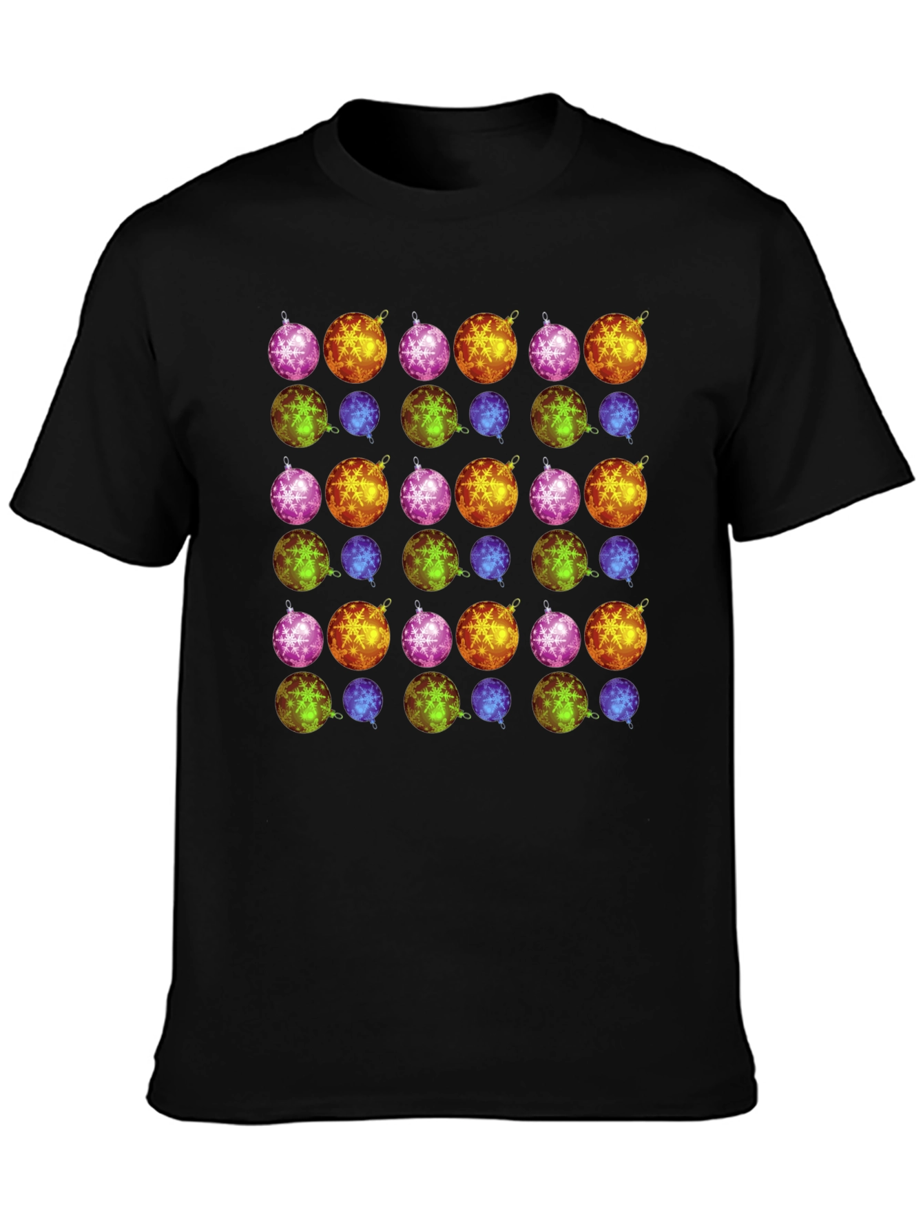Festive Ornament Pattern Tee - Holiday Cheer