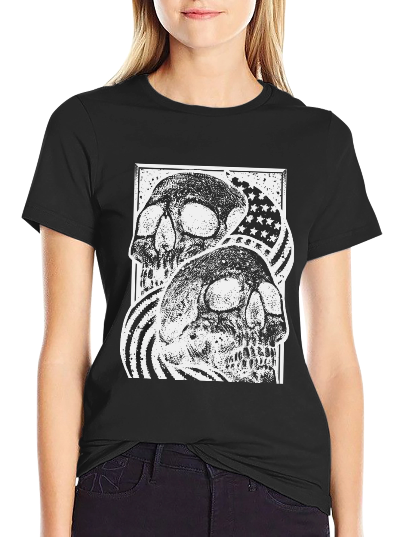 Skull American Flag Graphic Tee