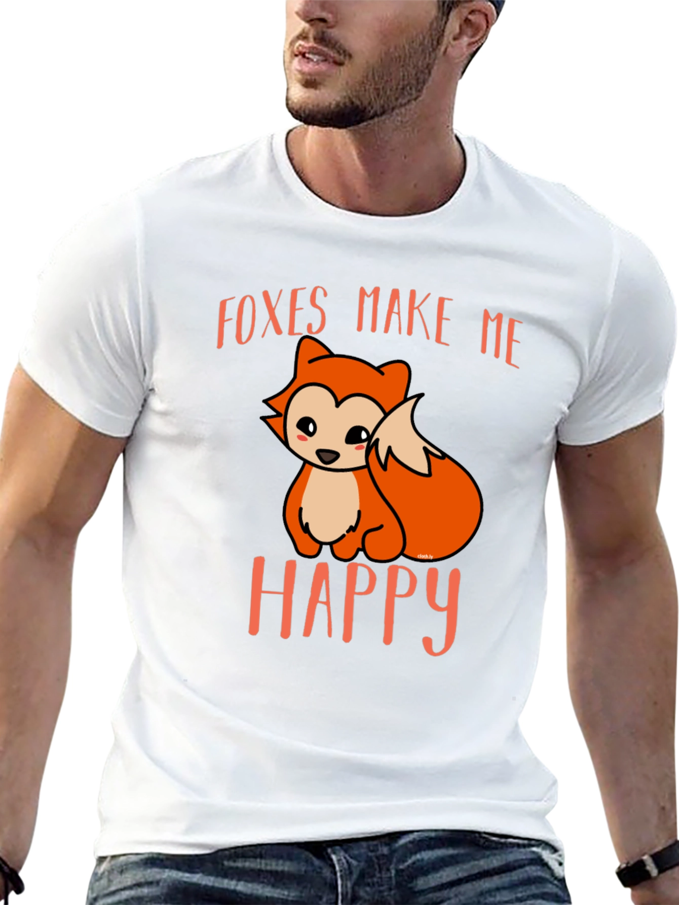 Foxes Make Me Happy Black T-Shirt