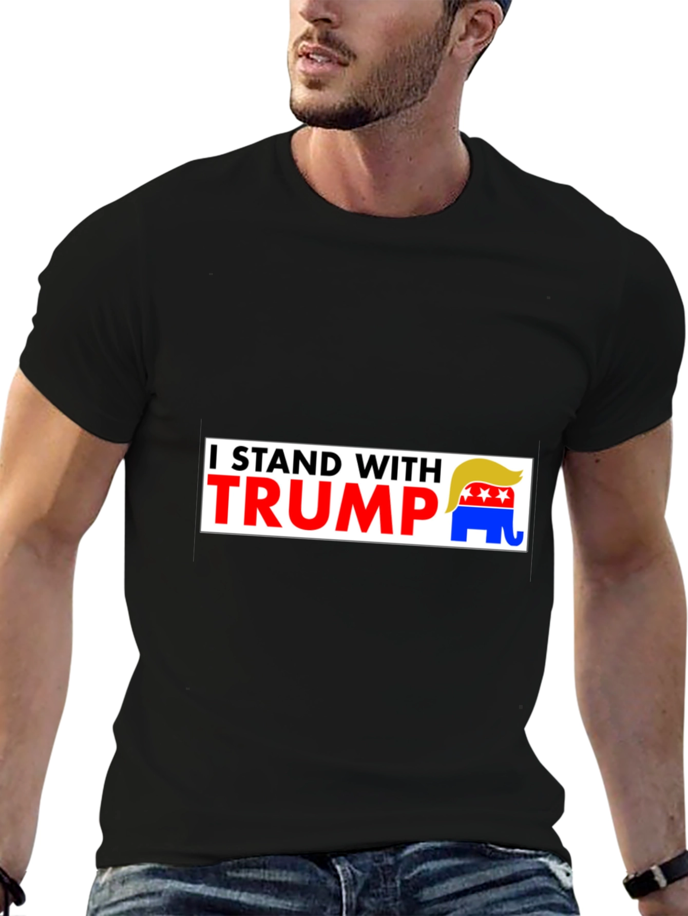 I Stand With Trump Graphic Tee - Black
