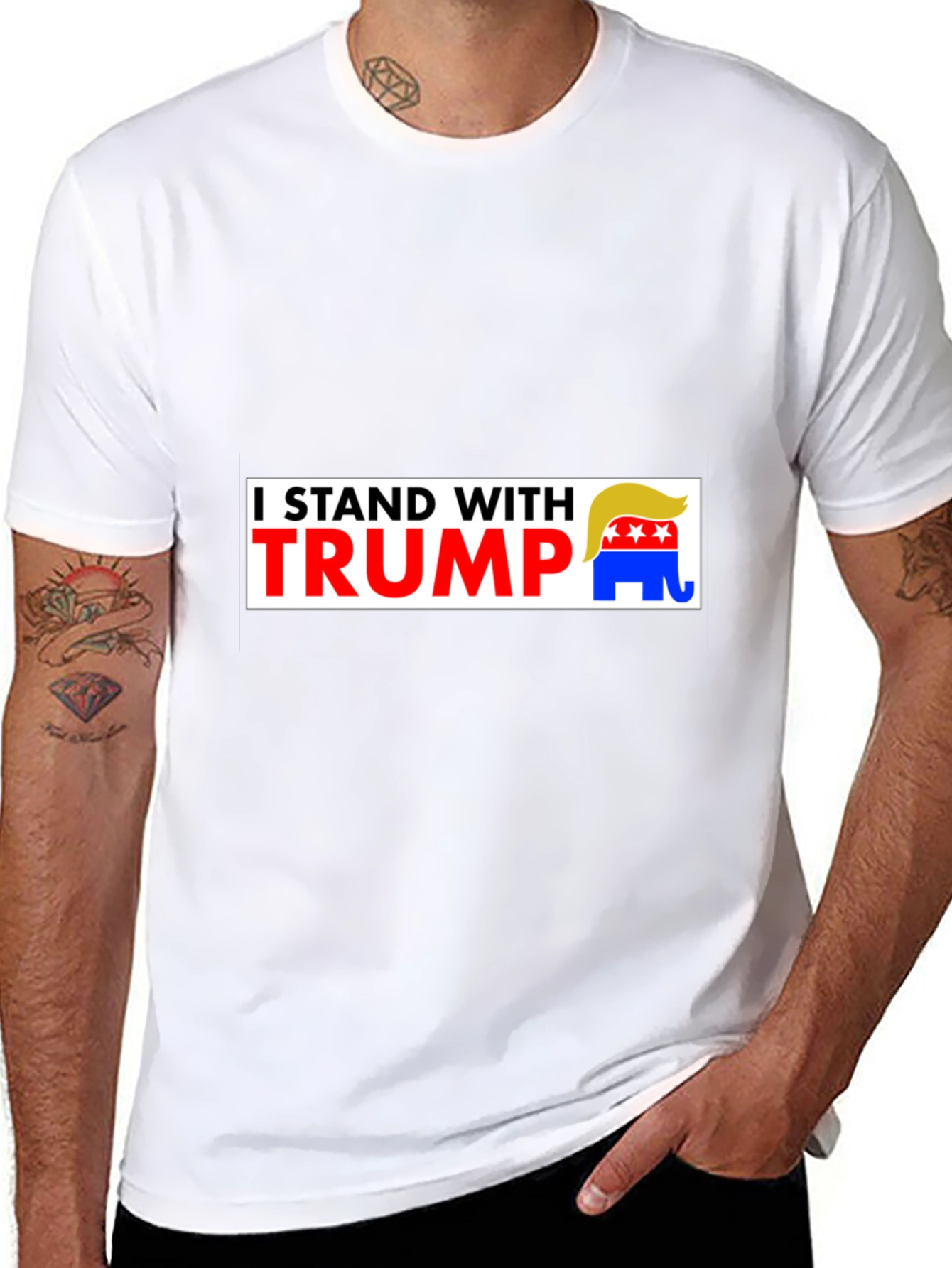 I Stand With Trump Graphic Tee - Black