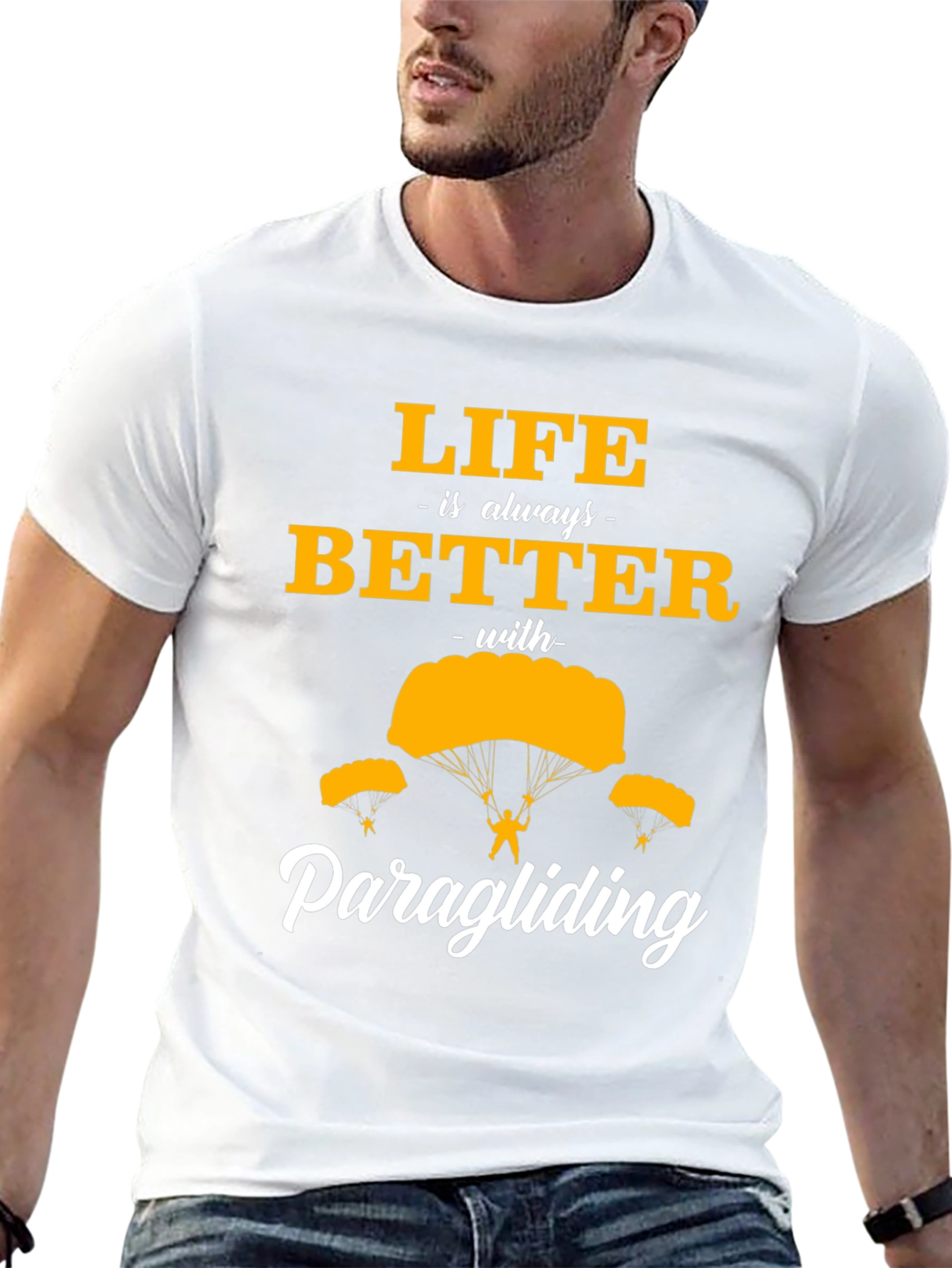 Life is Better Paragliding Black T-Shirt