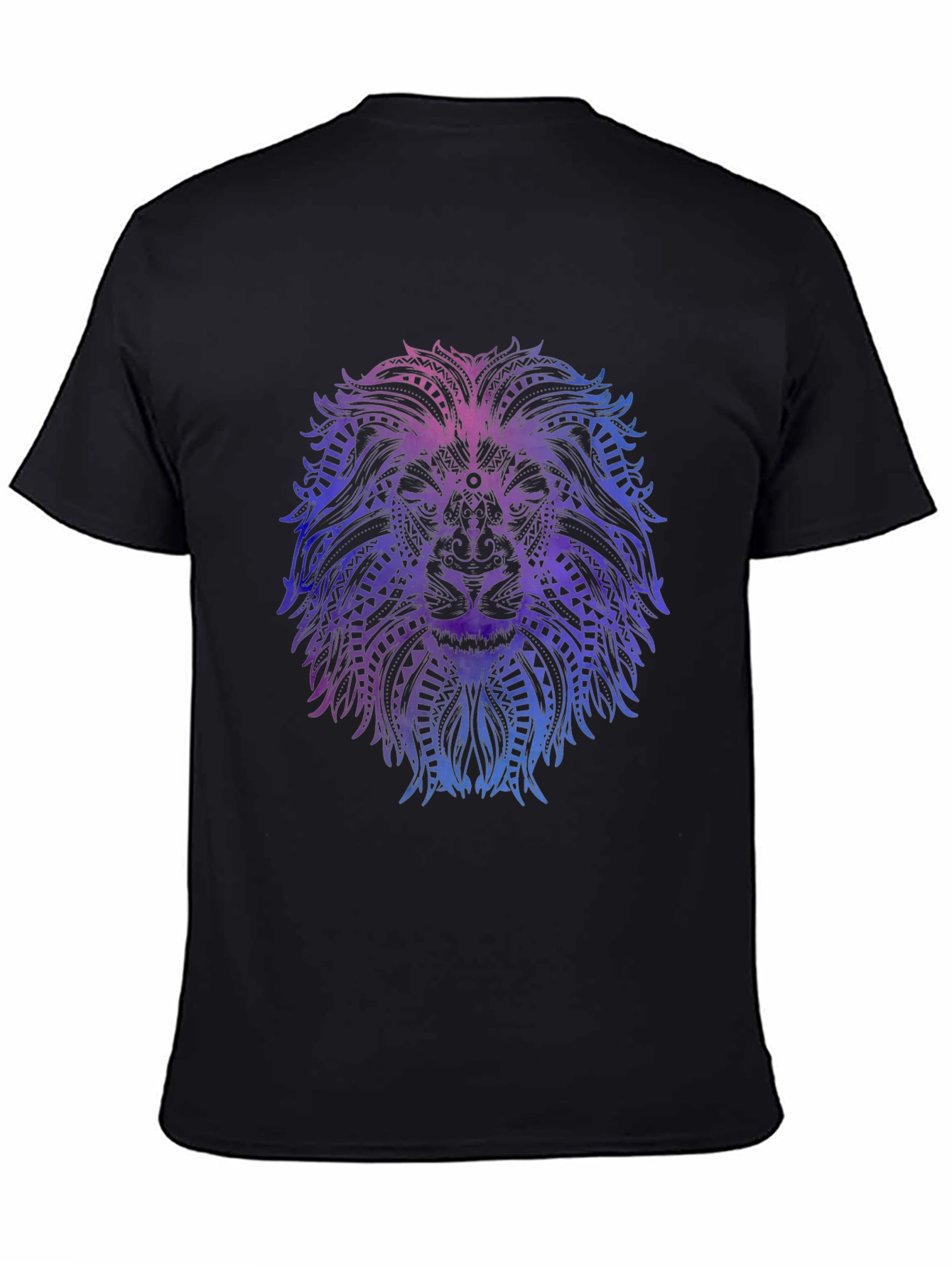 Lion Mandala Graphic Tee - Stylish Mens Black T-Shirt